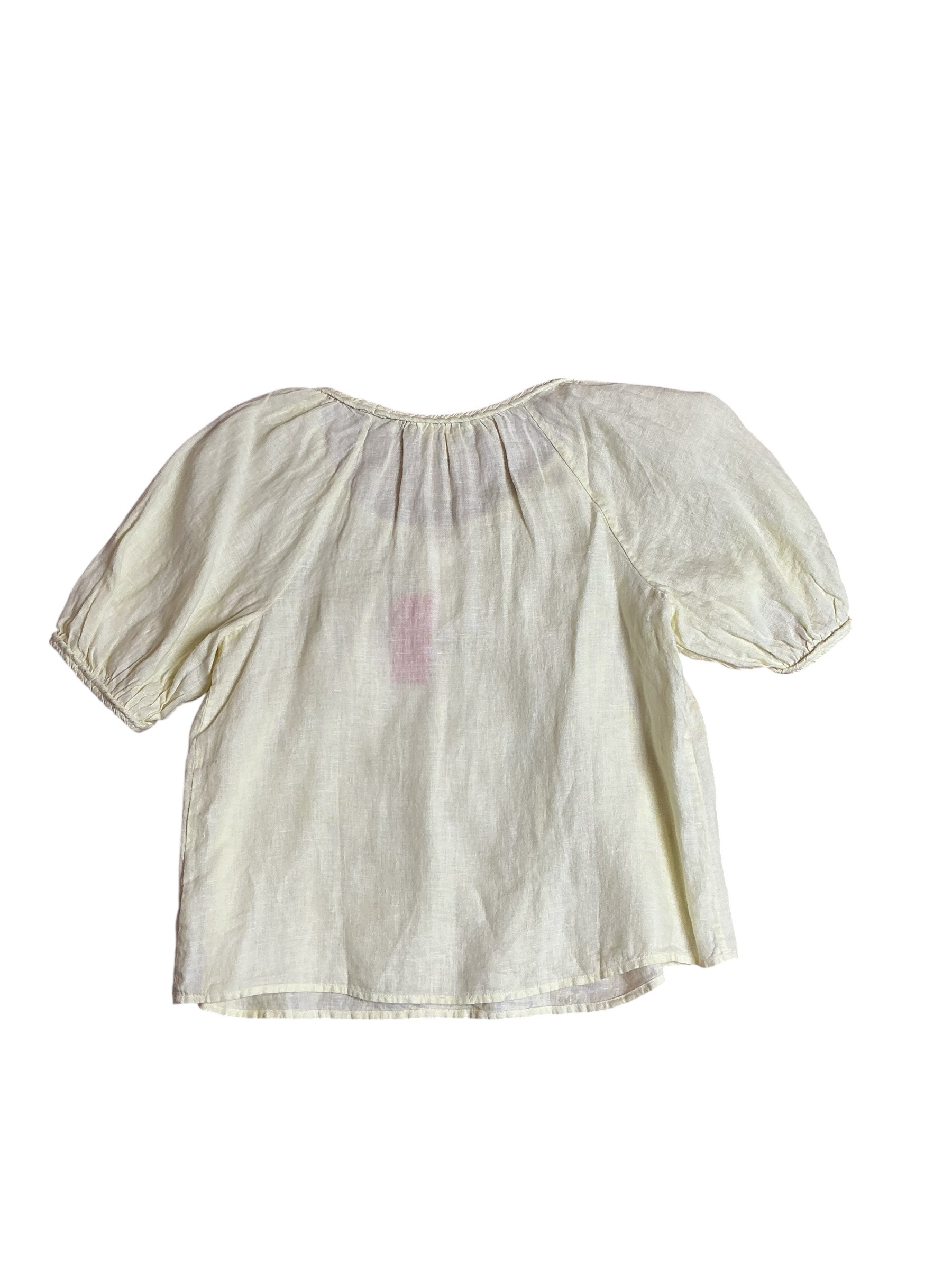 Lilly Pulitzer NWT Calais Short Sleeve Top Limoncello X Resort White - Size L