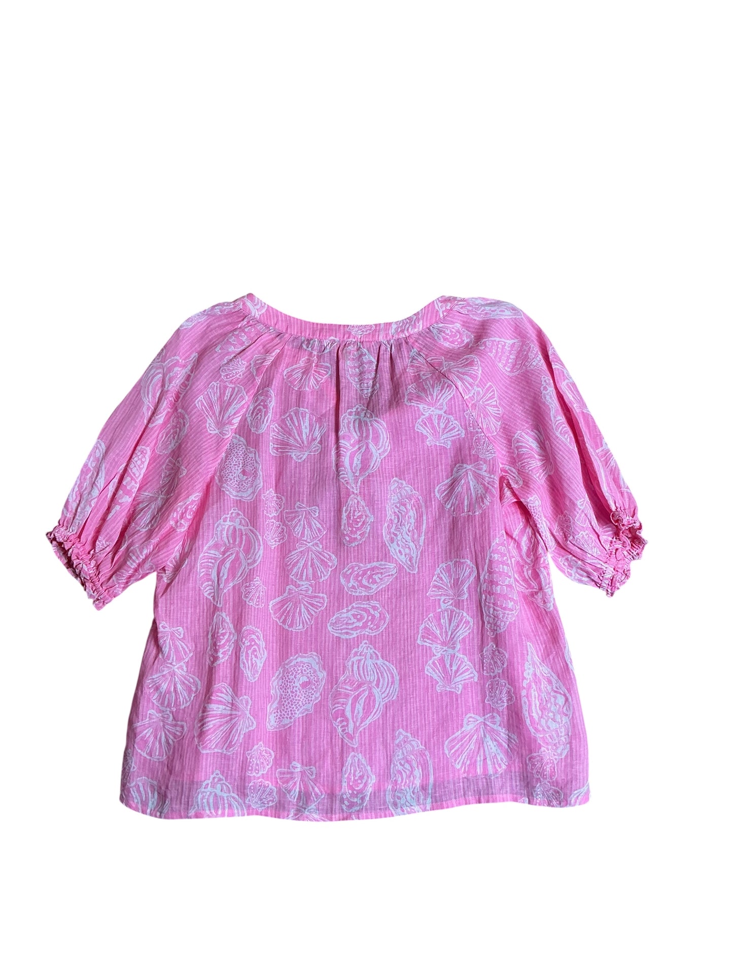Lilly Pulitzer NWT Caprina Top Rousseau Pink Cool As Shell - Size L