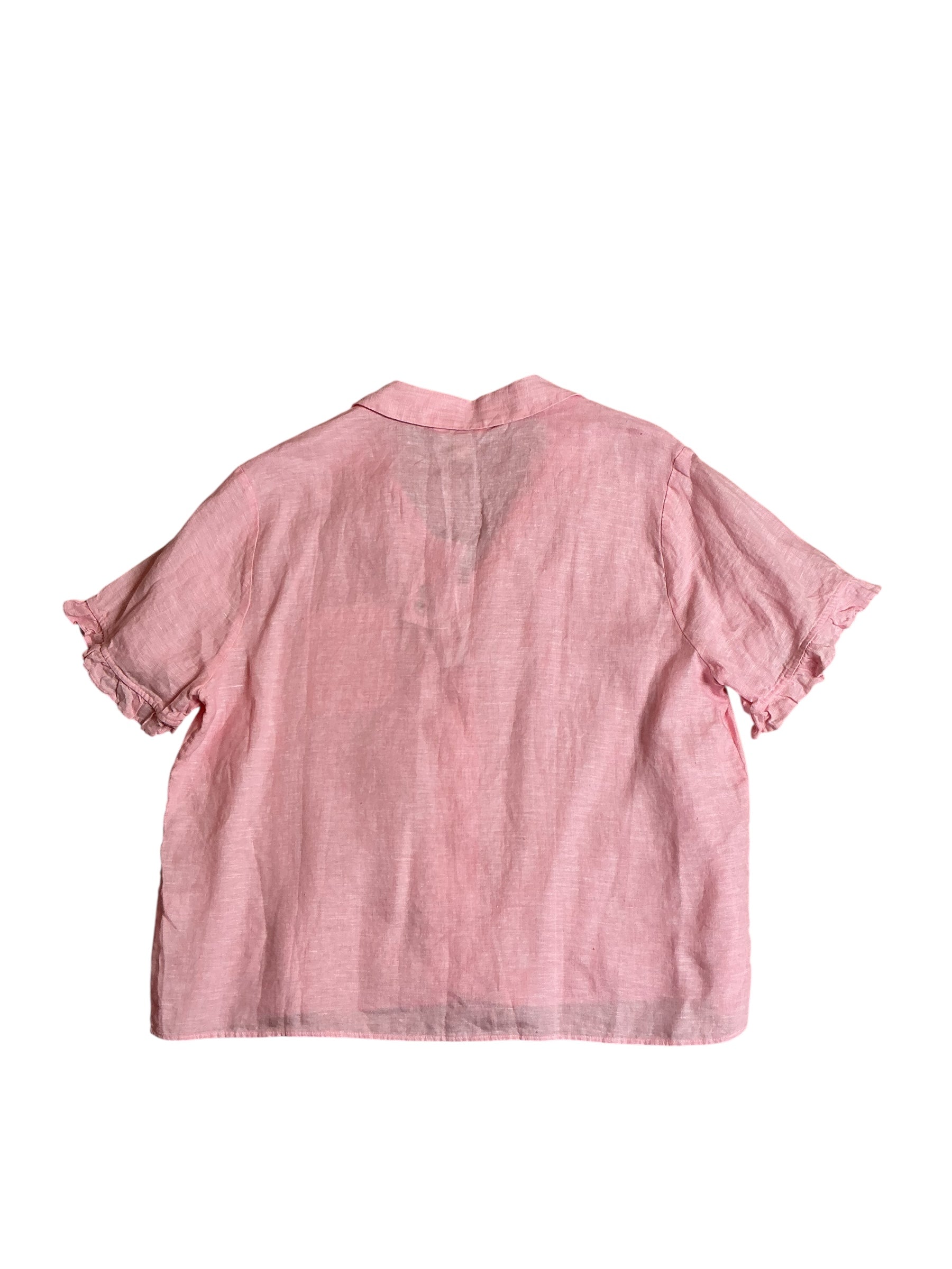 Lilly Pulitzer NWT Carden Ruffle Top Sorbet Pink X Resort White - Size XL