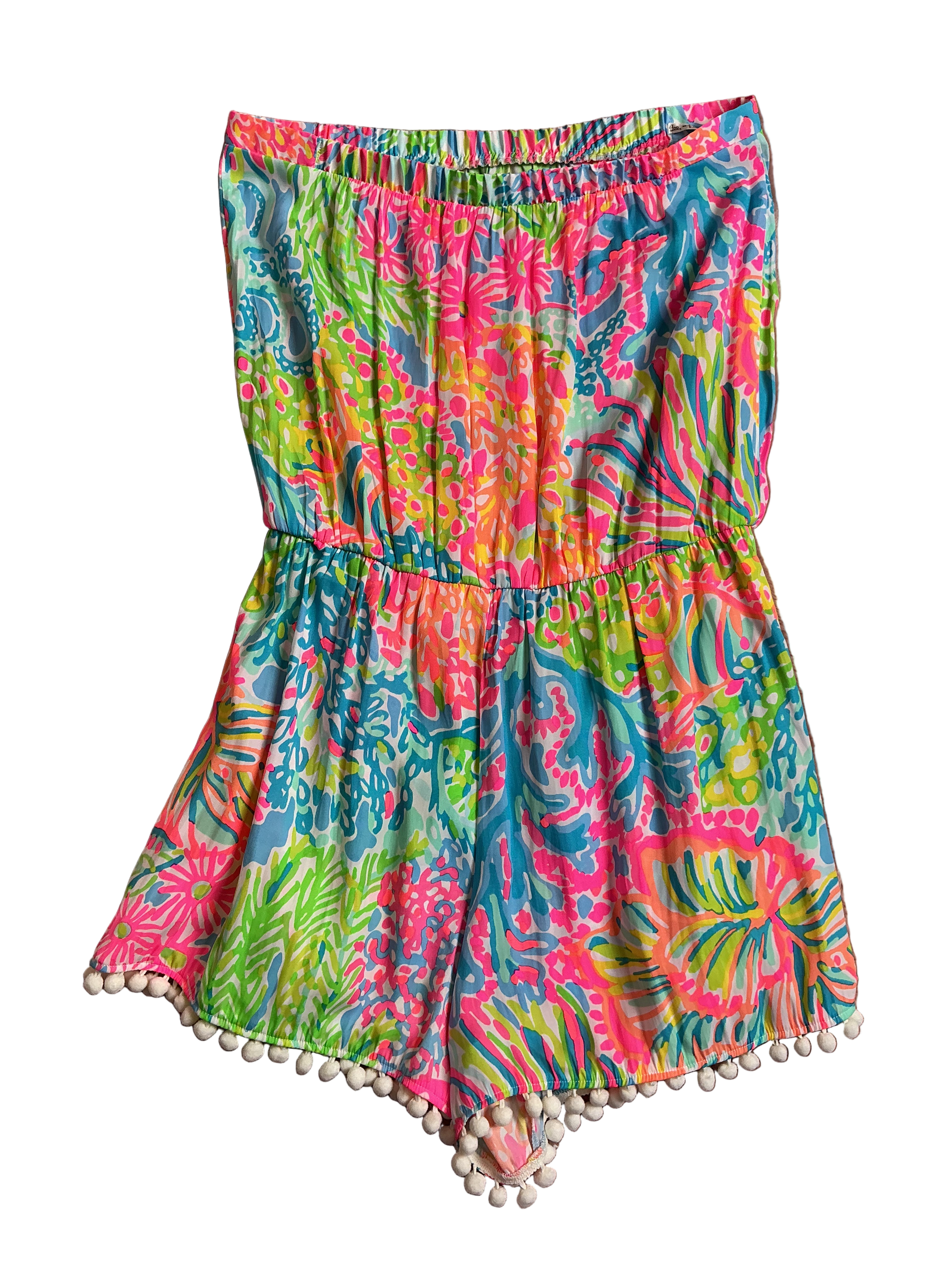 Lilly Pulitzer NWT Daisy Romper Seaspray Blu Lovers Coral - Size M