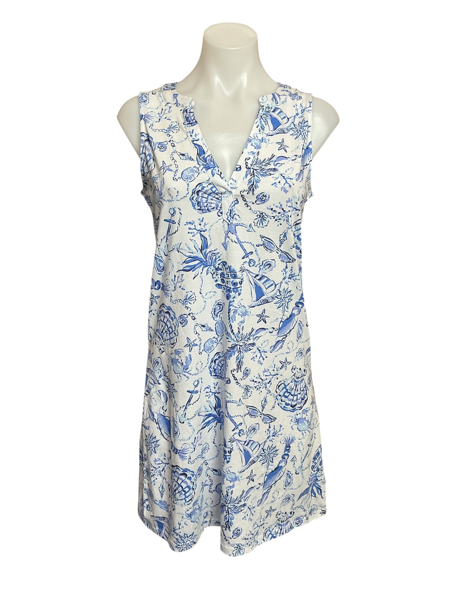 Lilly Pulitzer NWT Dev Dress - Resort White Barefoot Beachcombers - Size XS