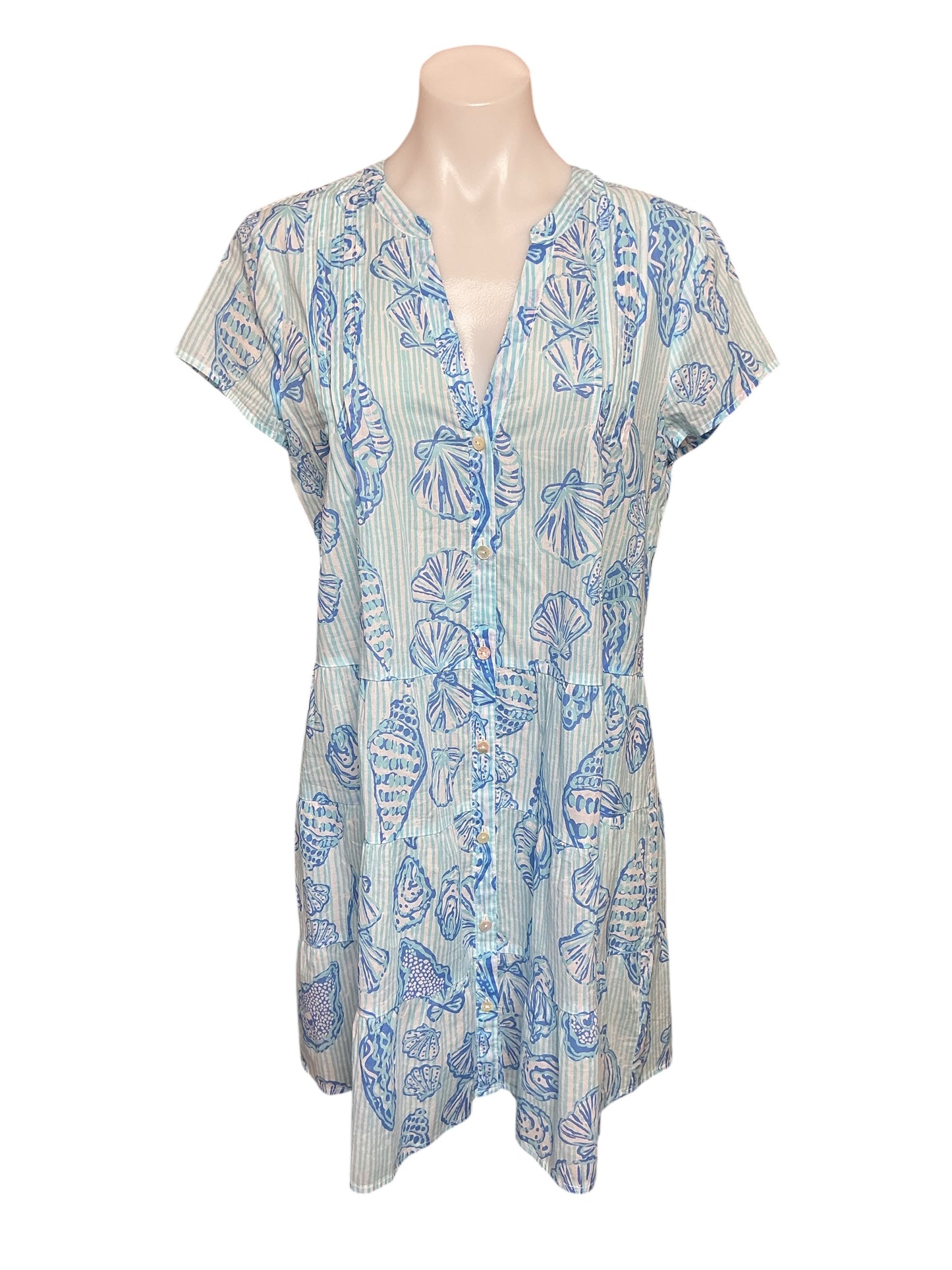 Lilly Pulitzer NWT Féria Tiered Coverup - Fresh Water Blue Cool As Shell - Size S