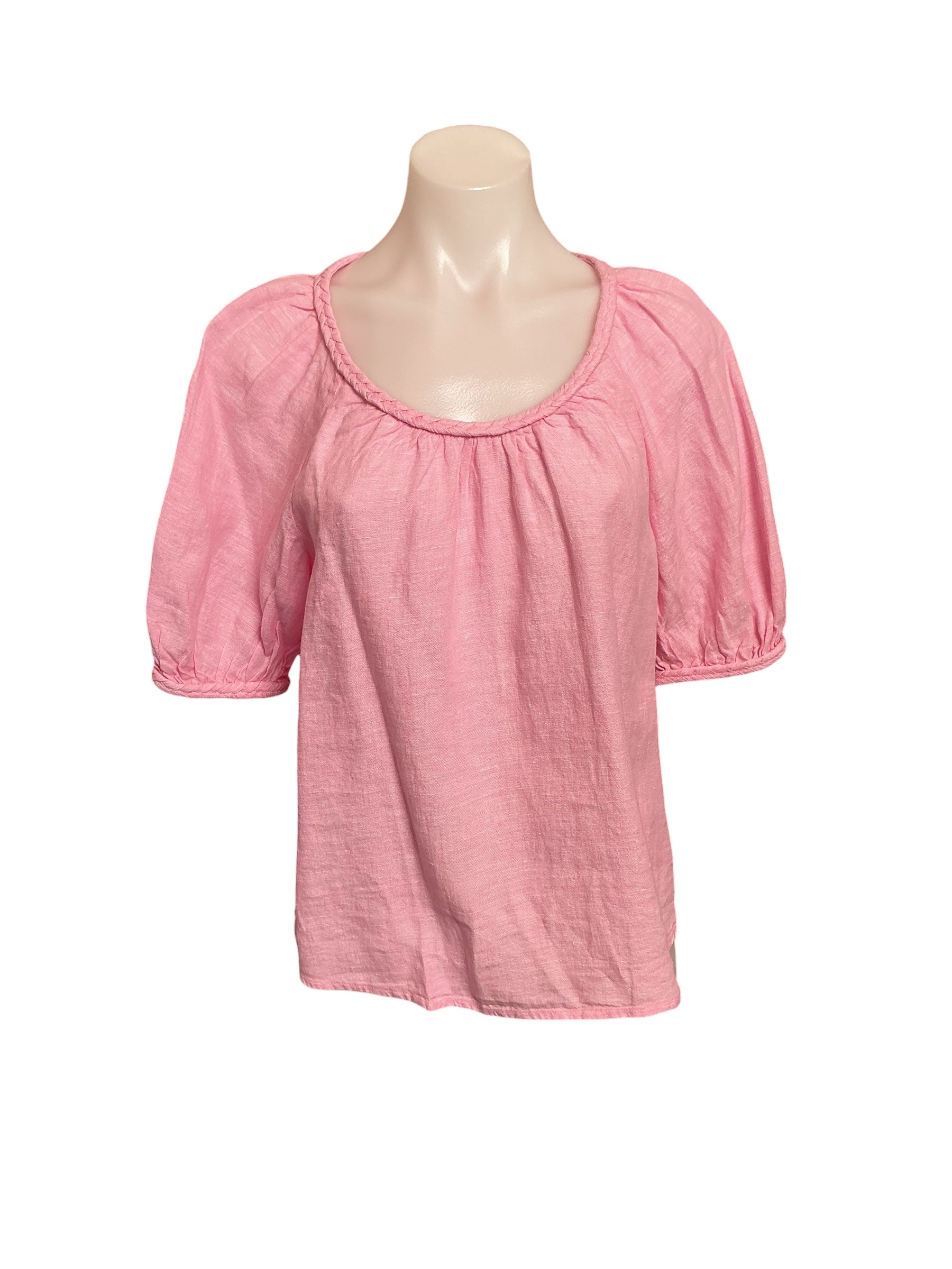 Lilly Pulitzer NWT Calais Short Sleeve Top - Conch Shell Pink X Resort White - Size S