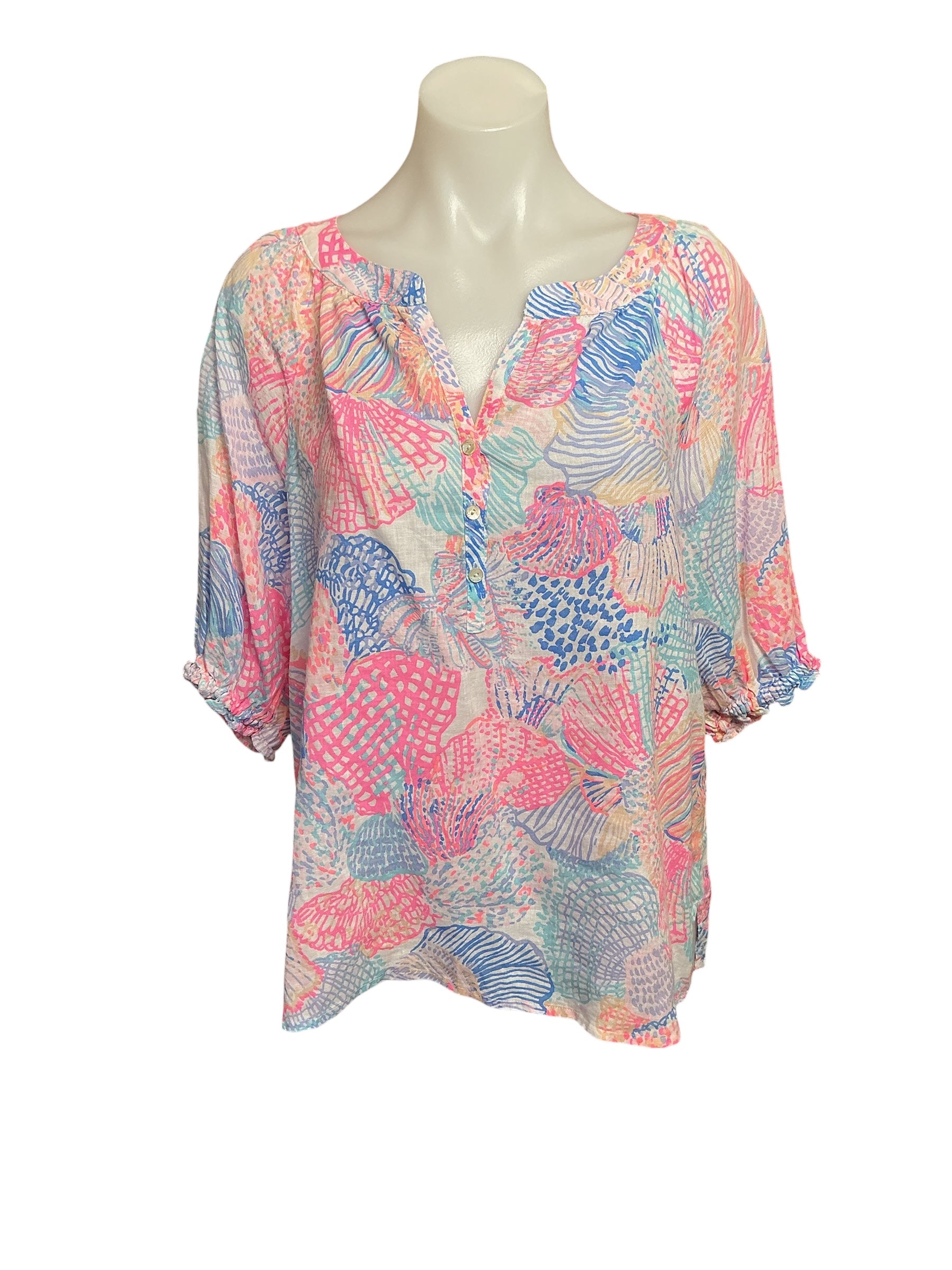 Lilly Pulitzer NWT Caprina Top - Multi Roar Of The Seas - Size M