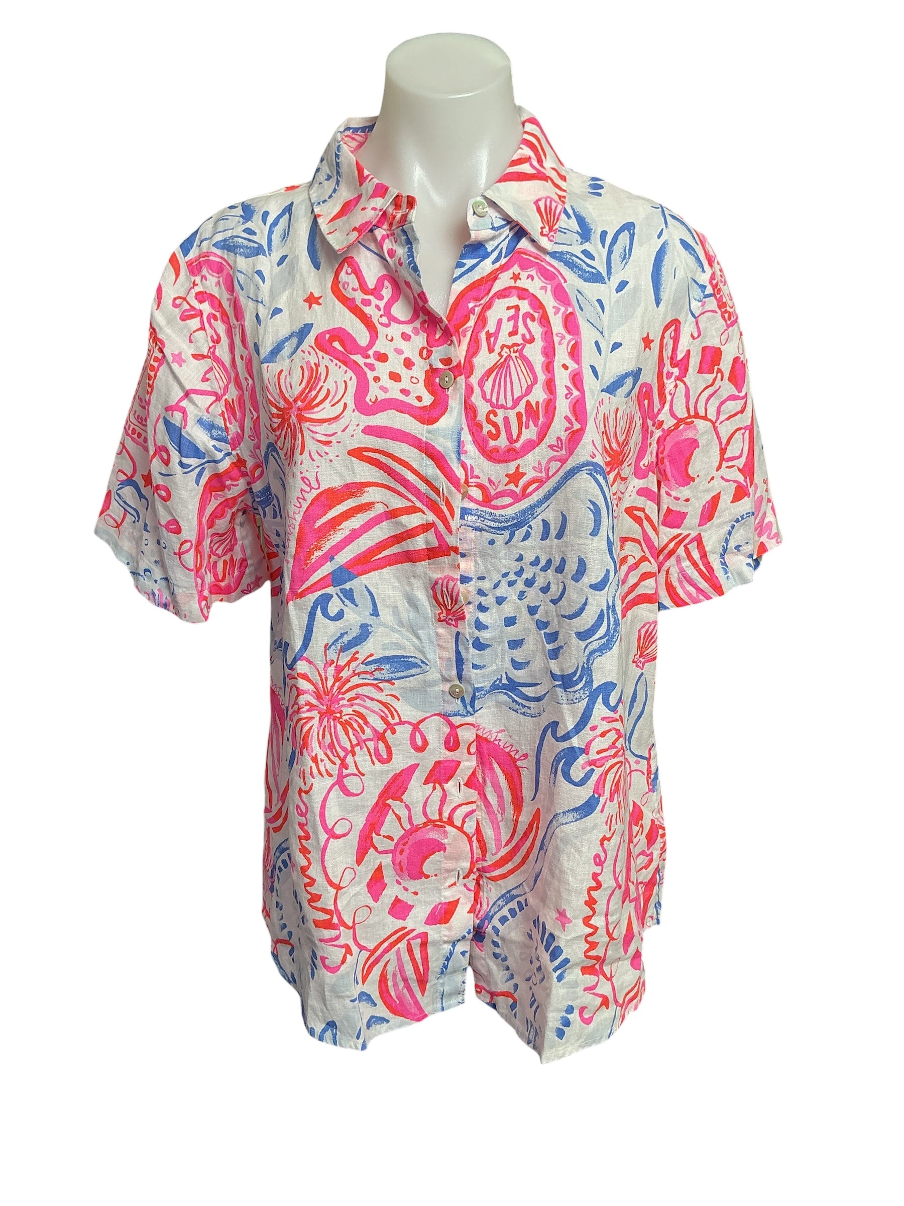 Lilly Pulitzer NWT Ridoc Top - Resort White Sun Sea Sand - Size M