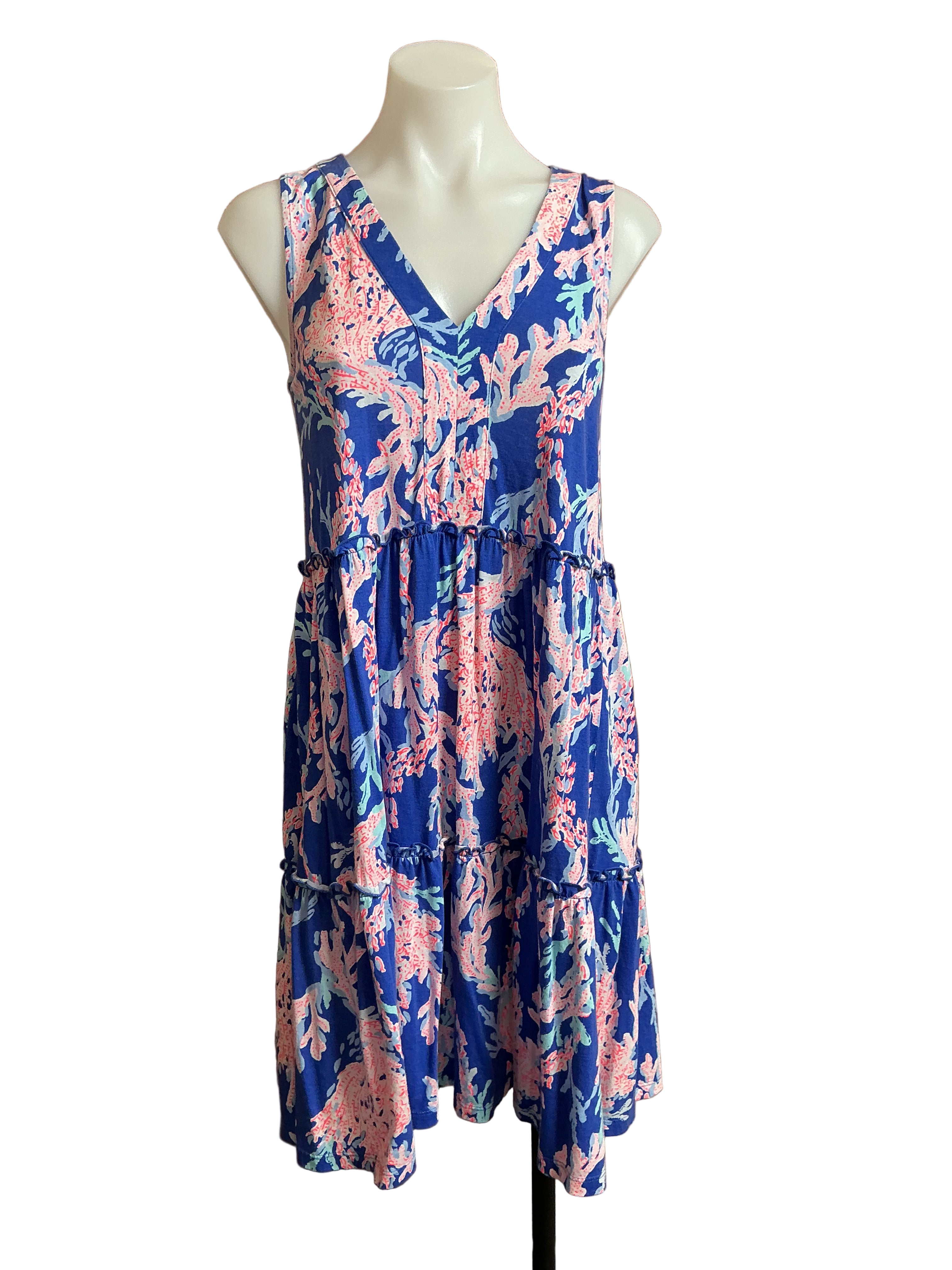 Lilly Pulitzer Lorina Swing Dress in the "Borealis Blue Swim On Over" print  - Size XS