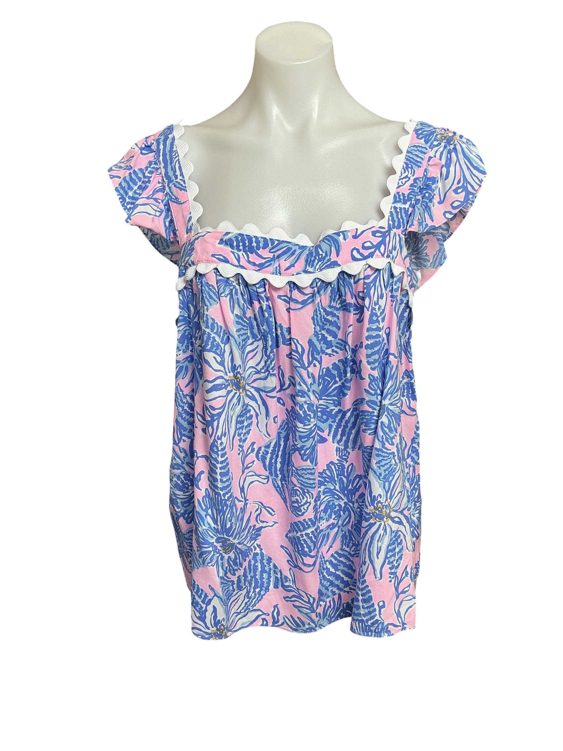 Lilly Pulitzer NWT Gyah Sleeveless Top - Conch Shell Pink Up Scale - Size L