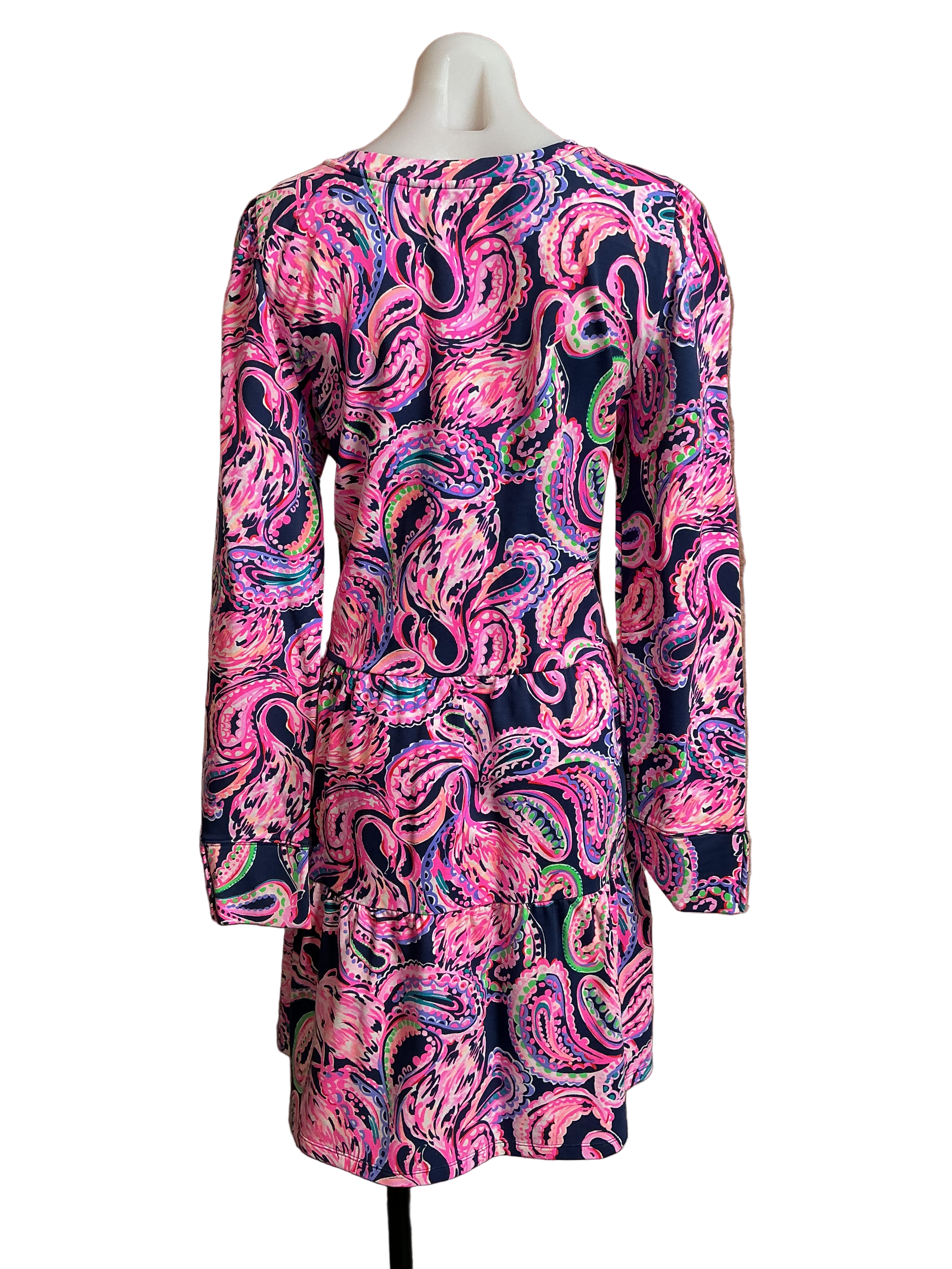 Lilly Pulitzer NWT UPF 50+ Arlette Dress High Tide Navy Flock To The Top - Size L