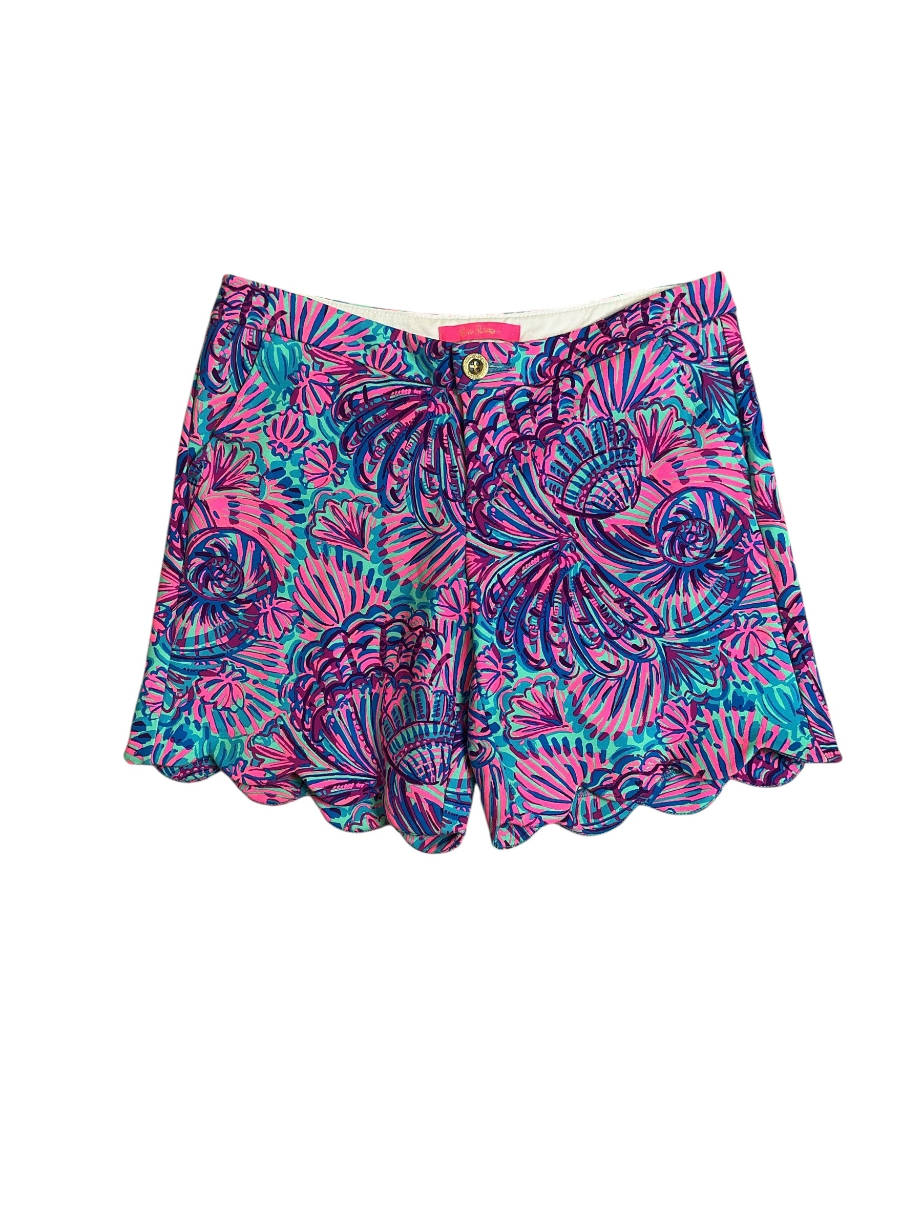 Lilly Pulitzer Darci Knit Short - Turquoise Oasis Shelleidoscope - Size 4