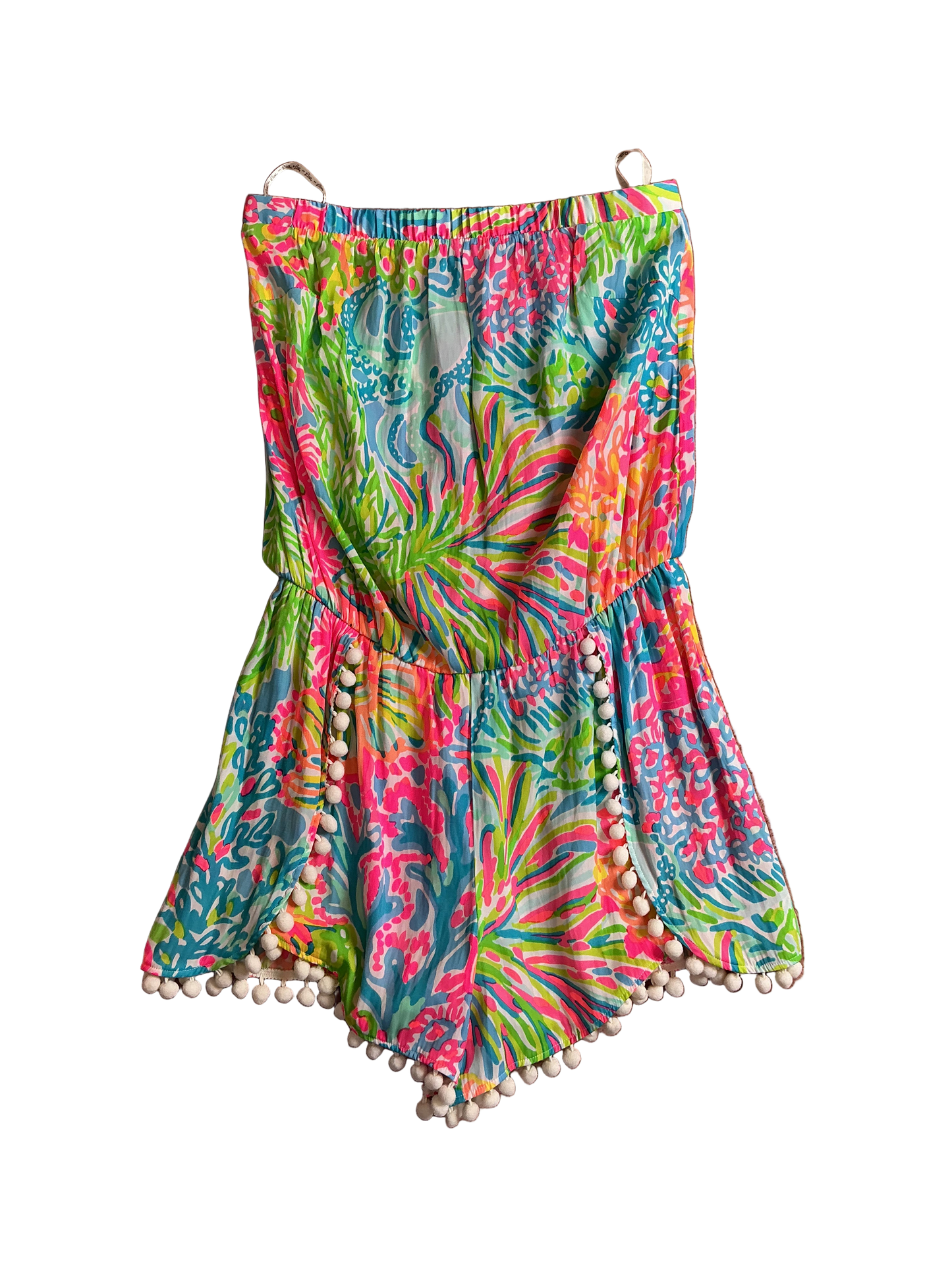 Lilly Pulitzer NWT Daisy Romper Seaspray Blu Lovers Coral - Size S