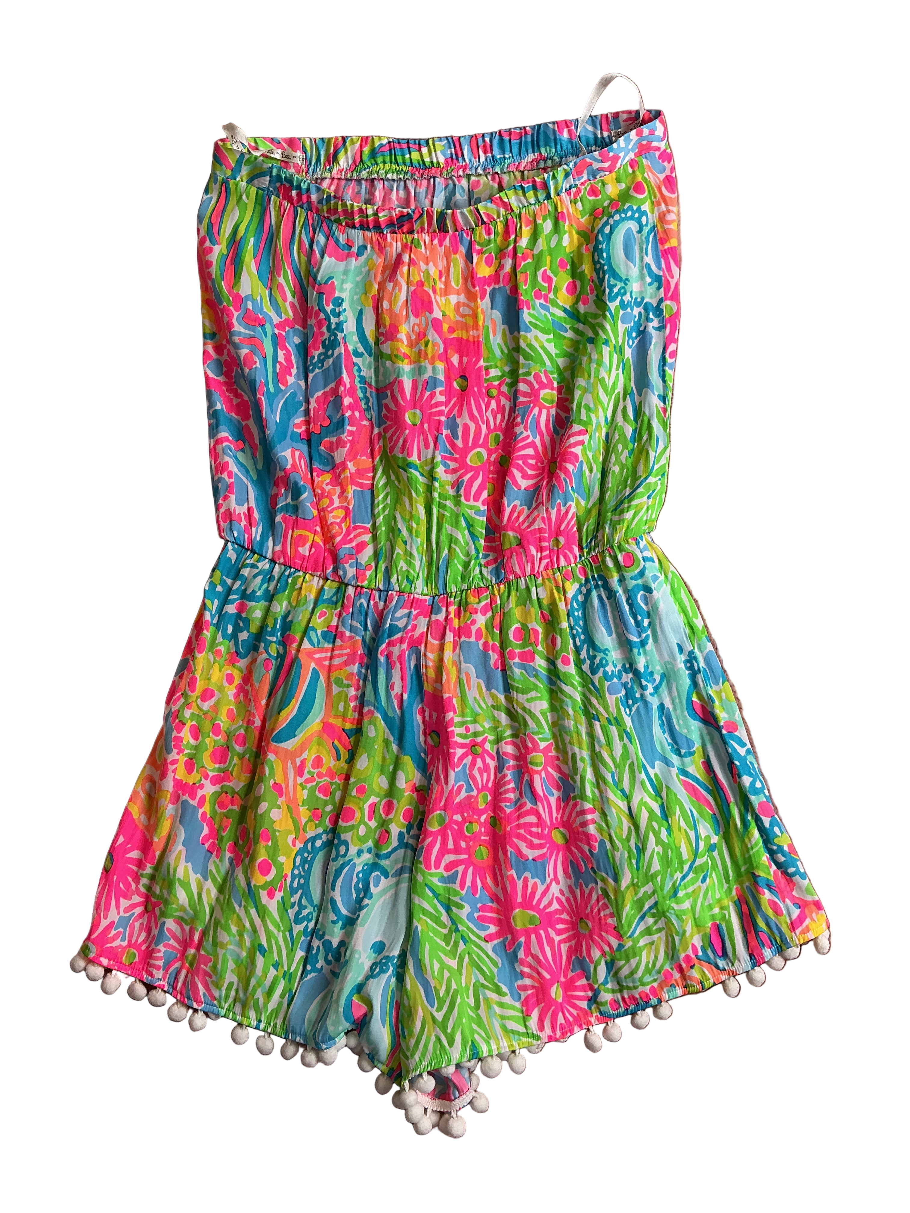 Lilly Pulitzer NWT Daisy Romper Seaspray Blu Lovers Coral - Size S