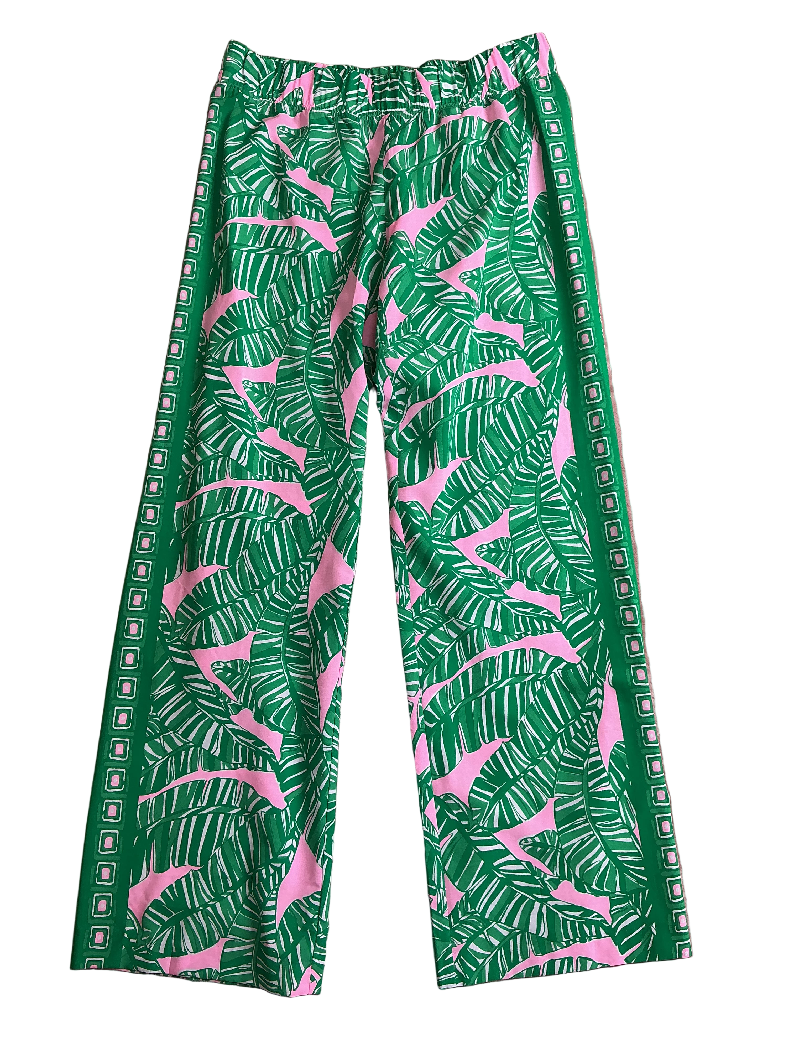 Lilly Pulitzer NWT Bal Harbour Palazzo Conch Shell Pink Lets Go Bananas Engine - Size M