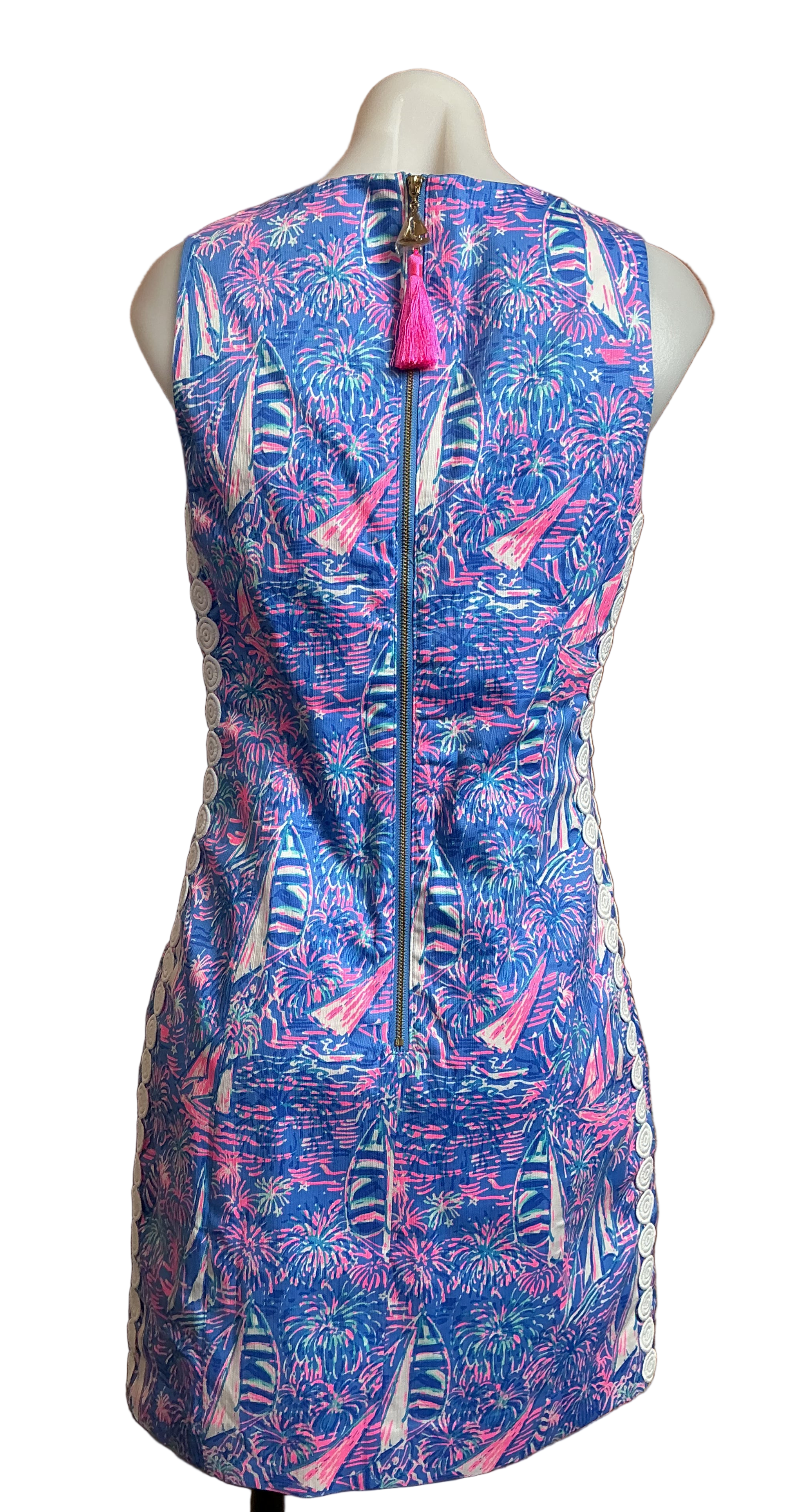 Lilly Pulitzer NWT Mila Stretch Shift Boca Blue Its A Sailabration - Size 4