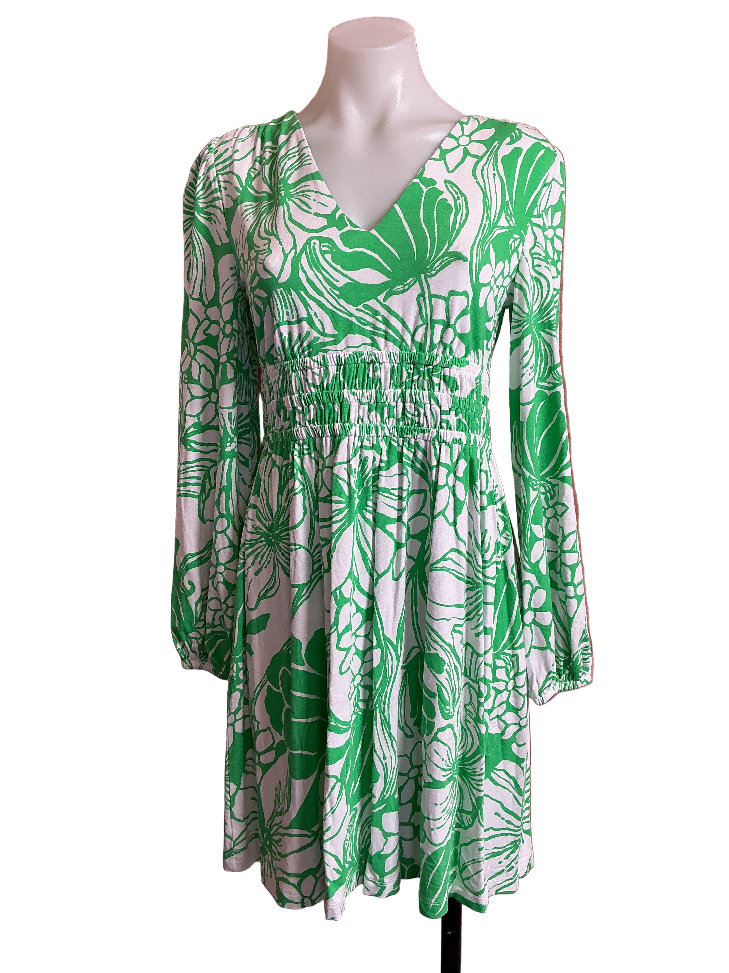 Lilly Pulitzer NWT Calla Long Sleeve V-Neck Spearmint Oversized Kiss My Tuli - Size S