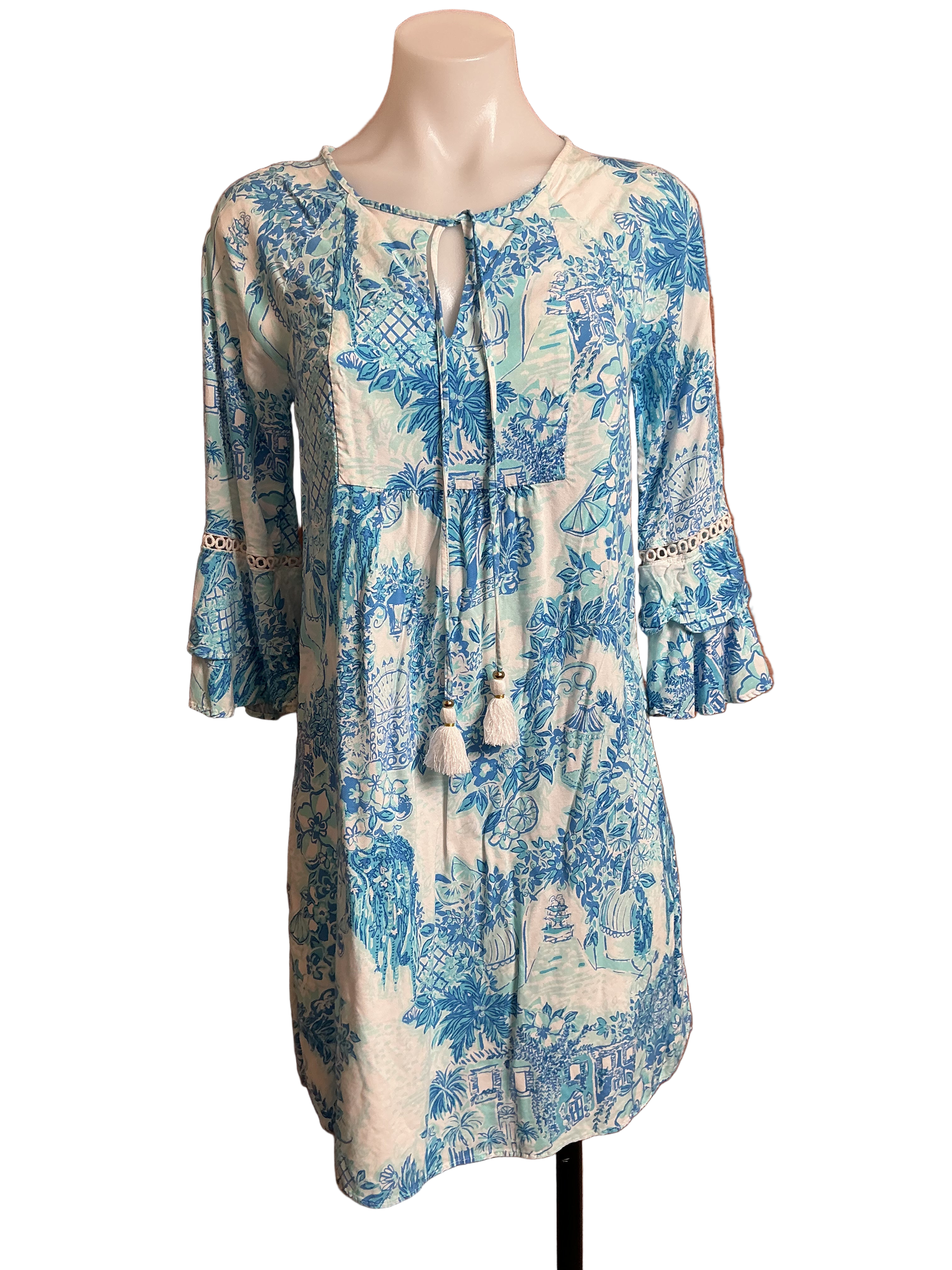 Lilly Pulitzer Azita Tunic Dress in the "Toile Me About It" print - Size XS