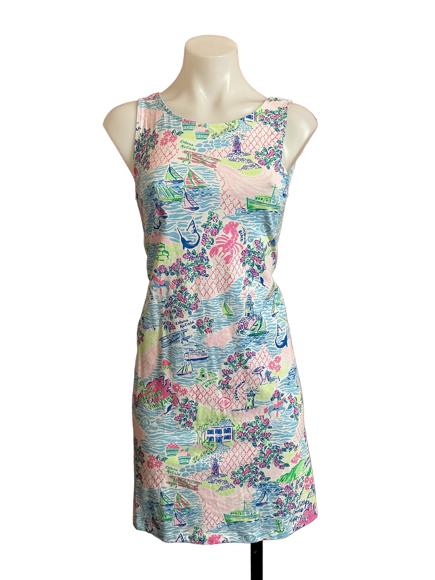Lilly Pulitzer NWT Kristen Dress Multi Lilly Loves Marthas Vi - Size XS
