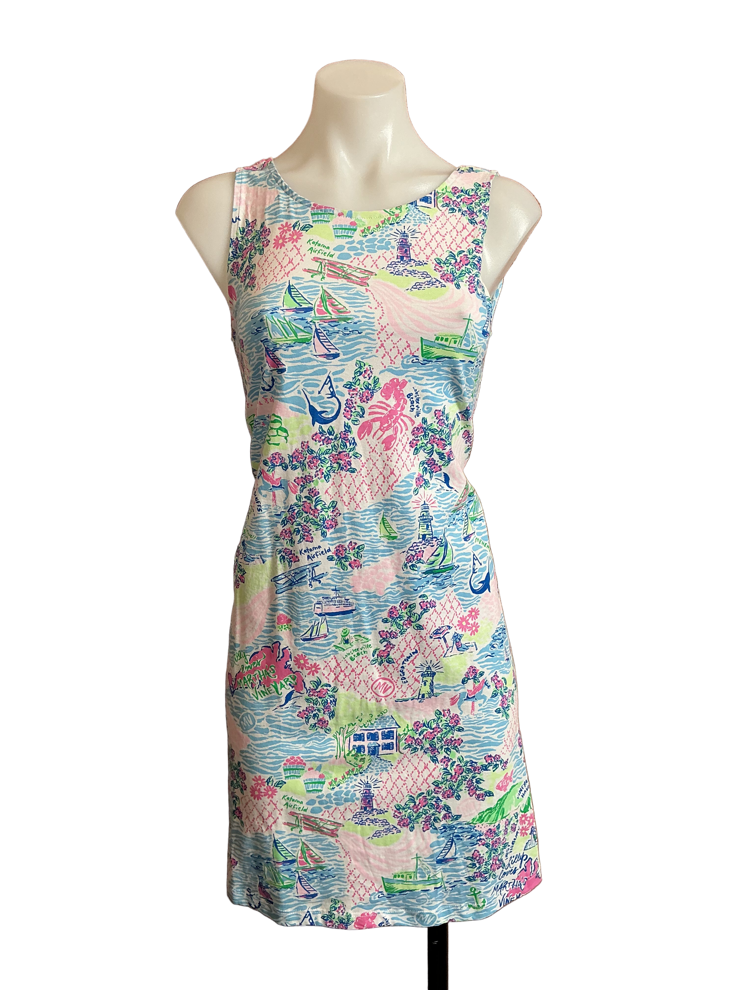 Lilly Pulitzer NWT Kristen Dress Multi Lilly Loves Marthas Vi - Size XS
