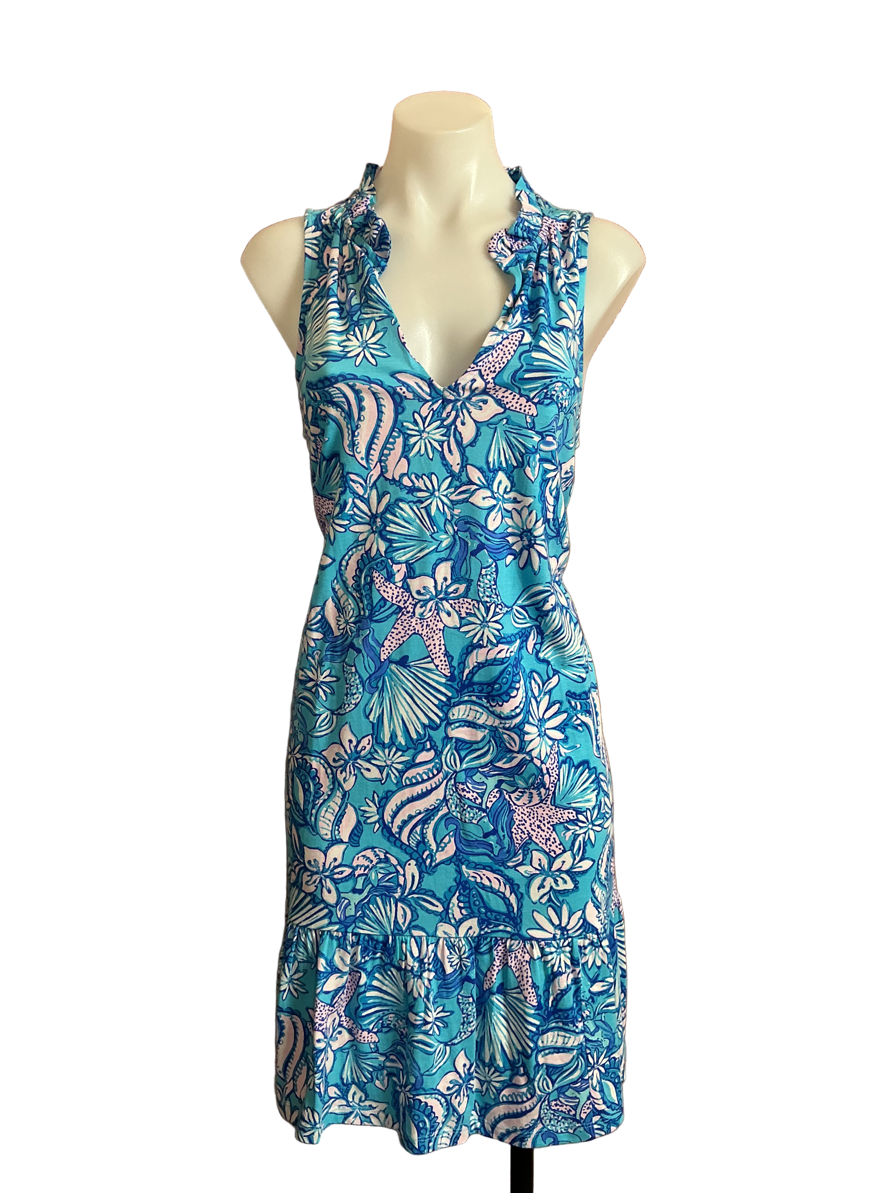 Lilly Pulitzer NWT Malone Dress Amalfi Blue Sound The Sirens - Size M