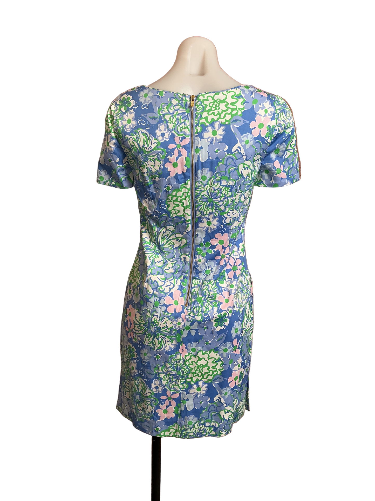 Lilly Pulitzer NWT The Short Sleeved Lilly Sunwashed Blue Plumes In Bloom - Size 00