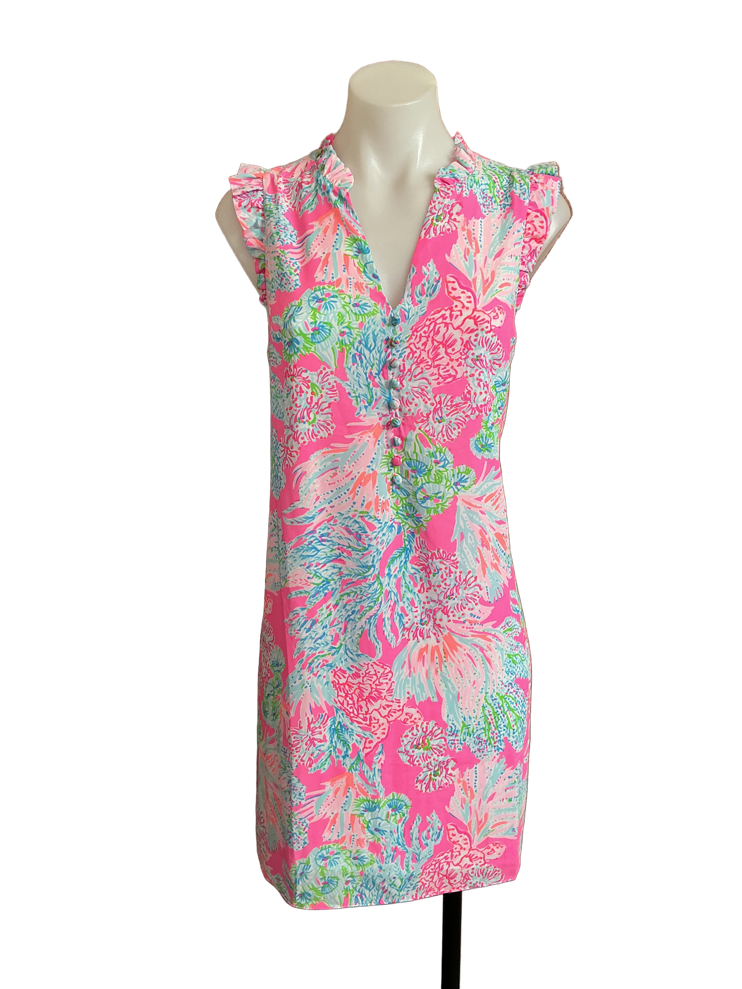 Lilly Pulitzer NWT Cally Soft Shift Prosecco Pink Seaing Things - Size 4