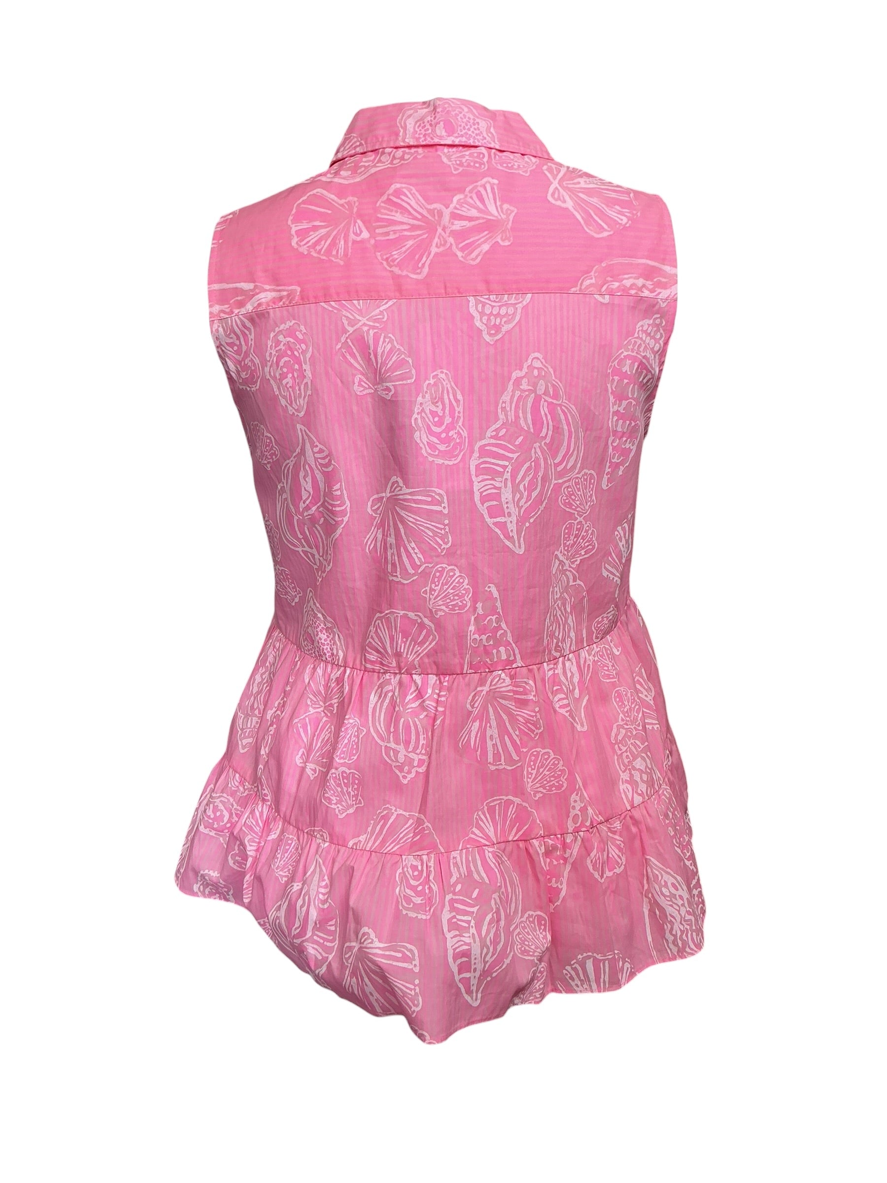 Lilly Pulitzer NWT Breah Sleeveless Button Up - Rousseau Pink Cool As Shell - Size 12