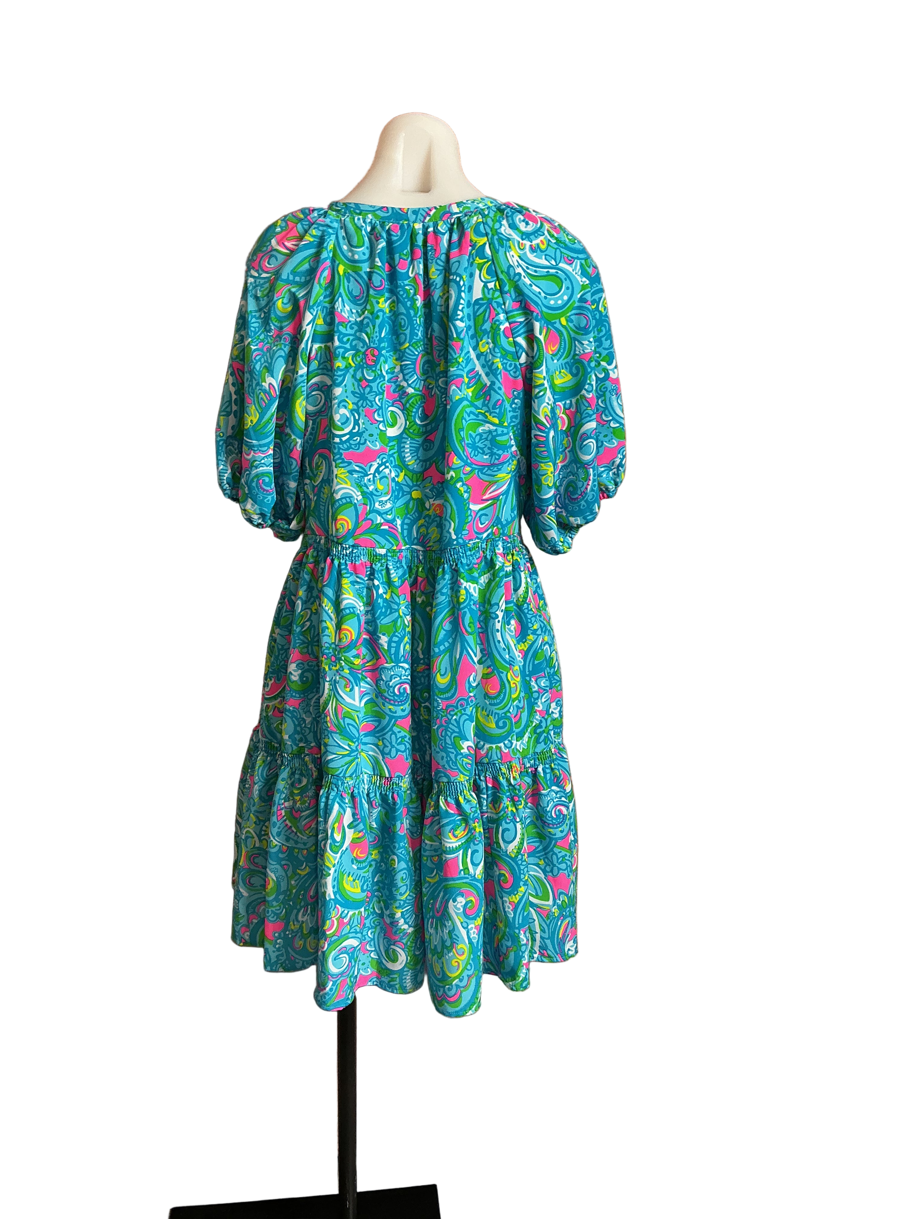 Lilly Pulitzer NWT Shannon Short Sleeve Dress Seabreeze Blue Hey Gull Friend - Size M