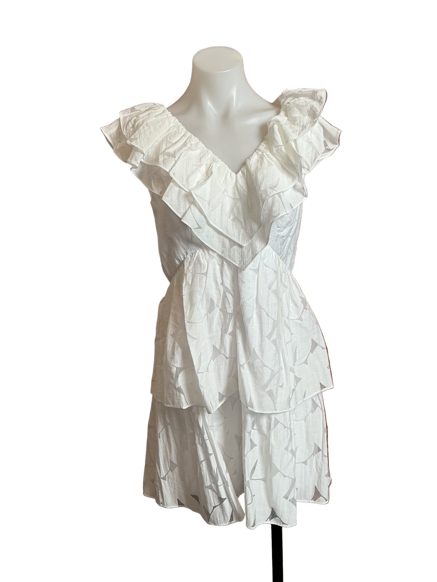 Lilly Pulitzer NWT Ritamarie V-Neck Ruffle Dress Resort White Floral Faille - Size 0
