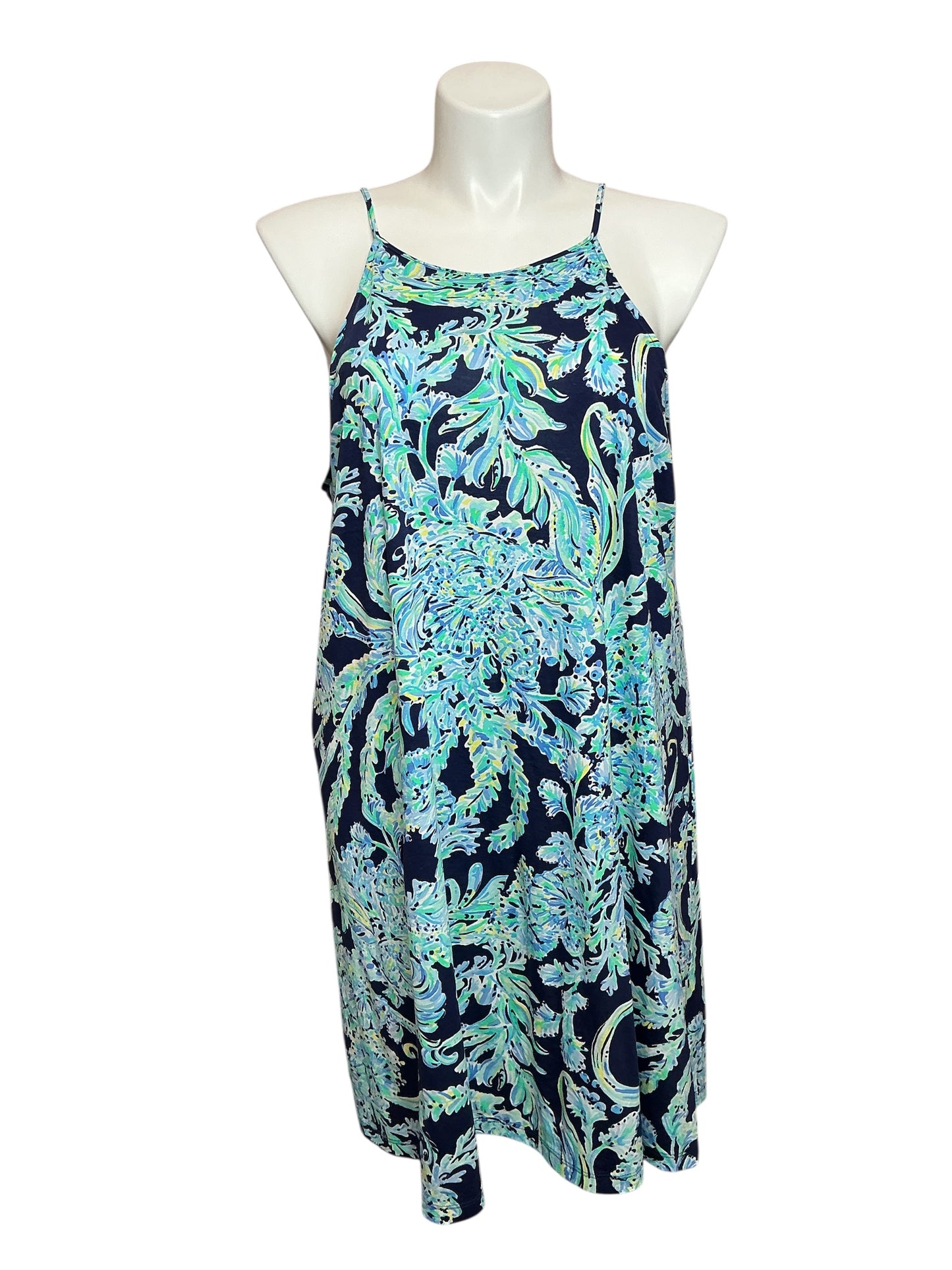 Lilly Pulitzer Margot Dress - High Tide Navy Scuba Doo - Size XL