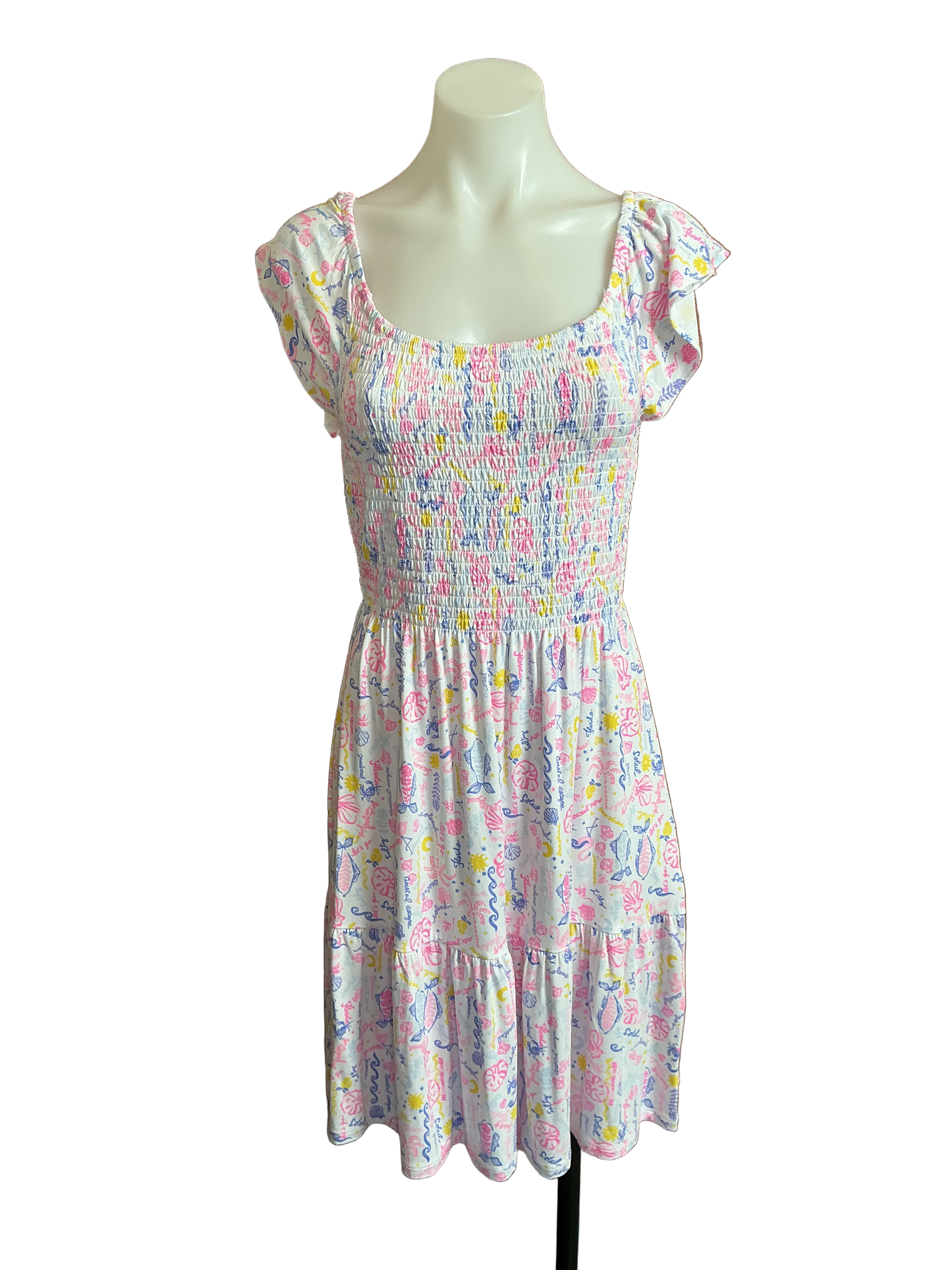 Lilly Pulitzer NWT Jilly Smocked Dress Multi Summer Serenade - Size S
