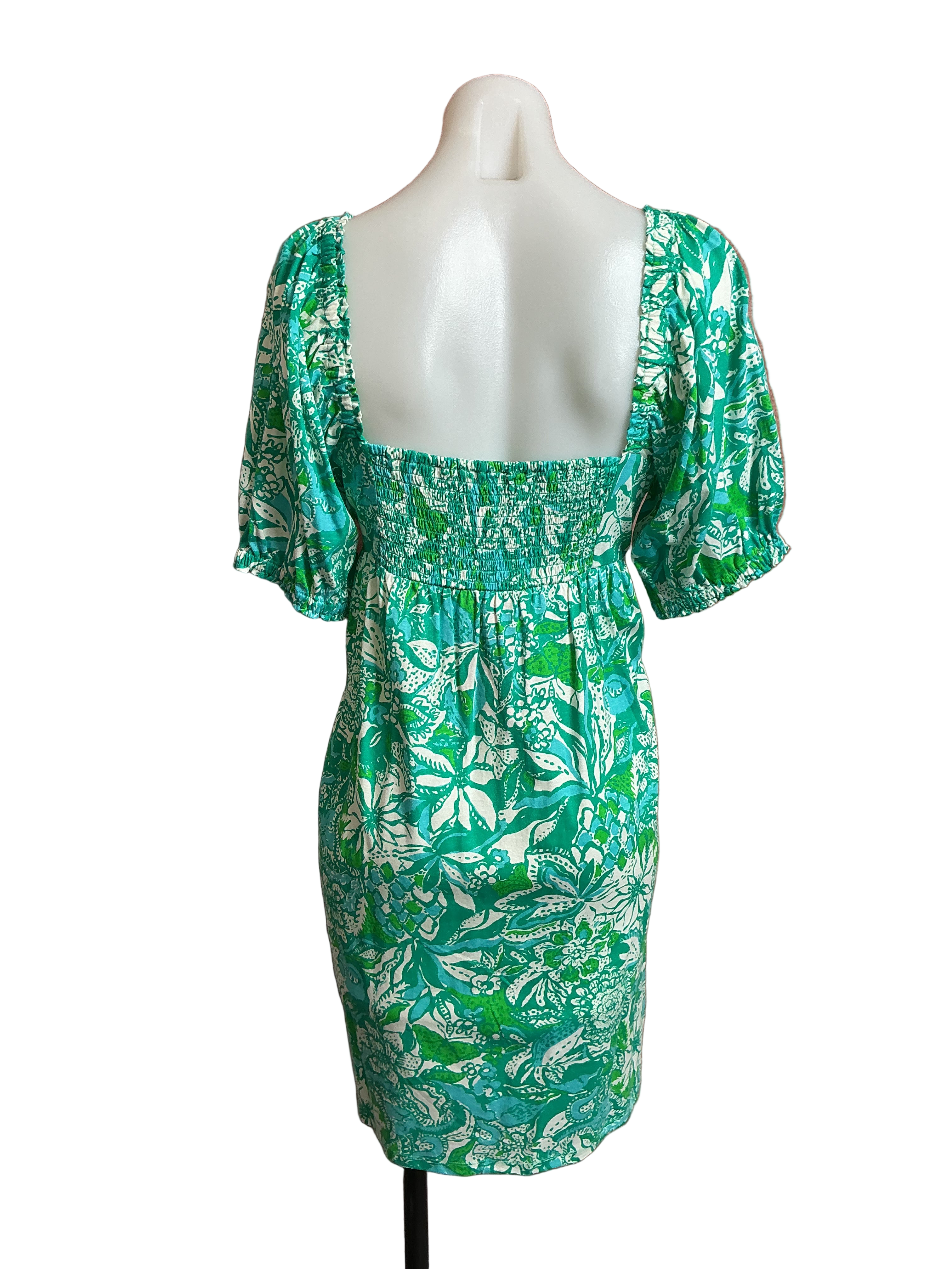 Lilly Pulitzer NWT Delaney Short Sleeve D Botanical Green Safari Sangria - Size 12
