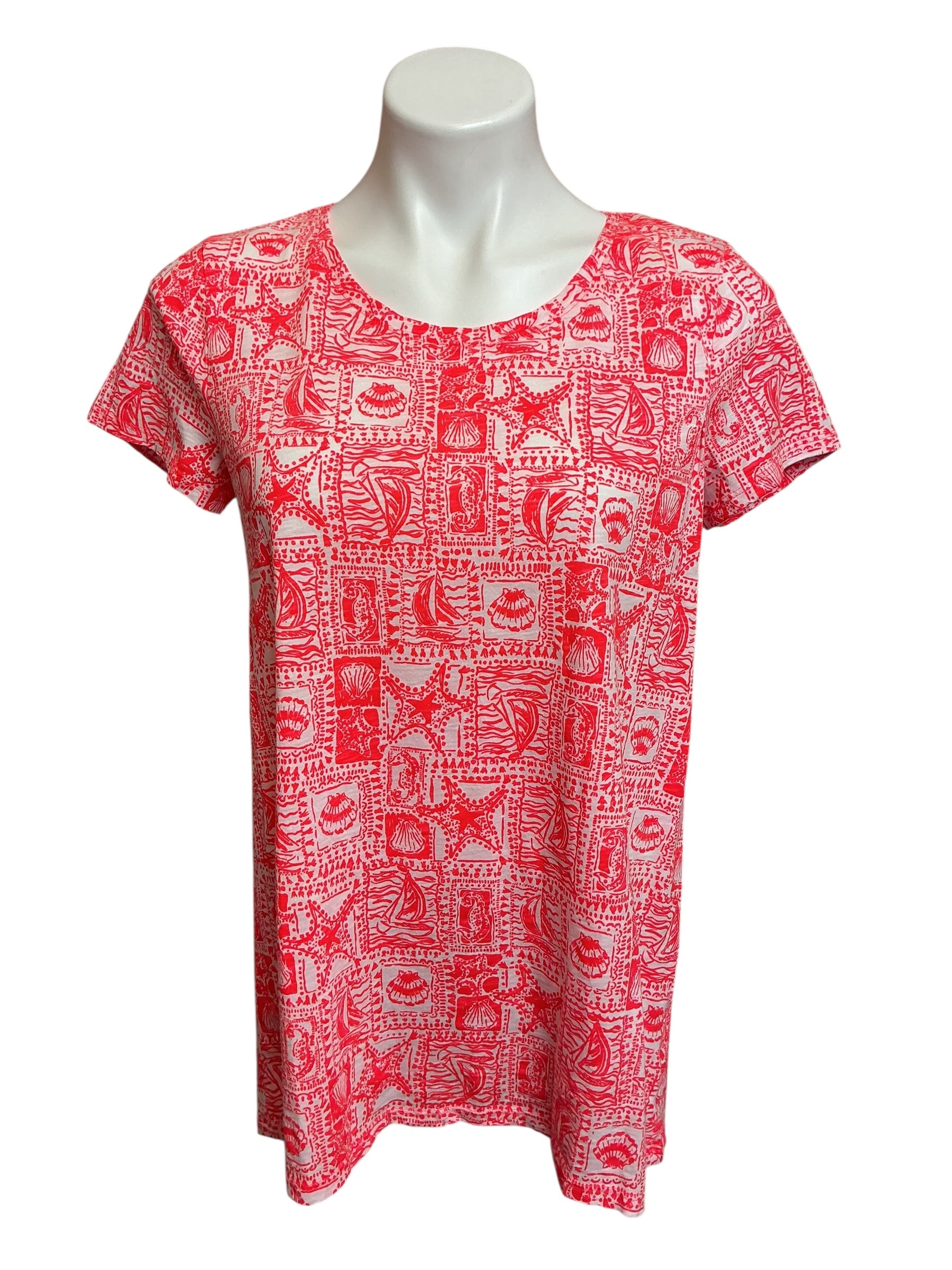 Lilly Pulitzer NWT Etta Scoop Neck Mizner Red Seaside Harbour - Size S