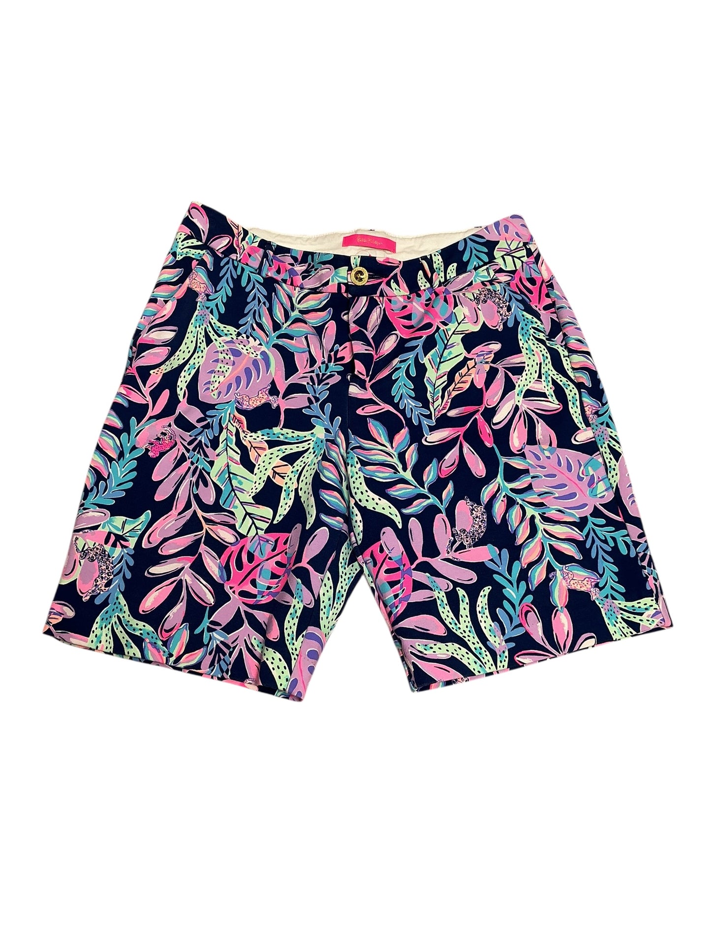Lilly Pulitzer Natia Mid Rise Knit Short Oyster Bay Navy You’ve Been Spotted Size 8