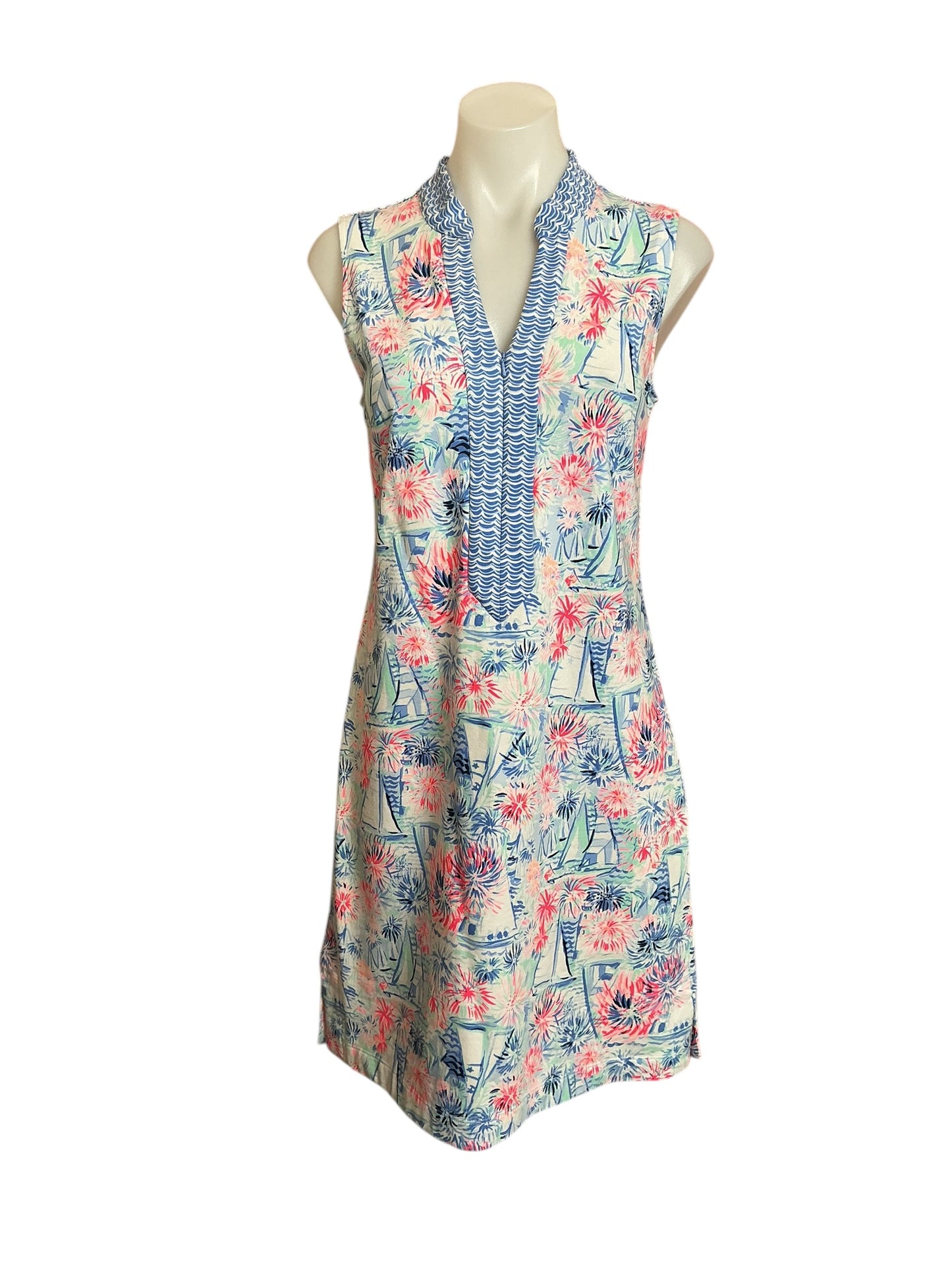 Lilly Pulitzer NWT Larsen Shift Dress - Crew Blue Tint Sea To Shining Sea Engineered Shift Dress - Size S
