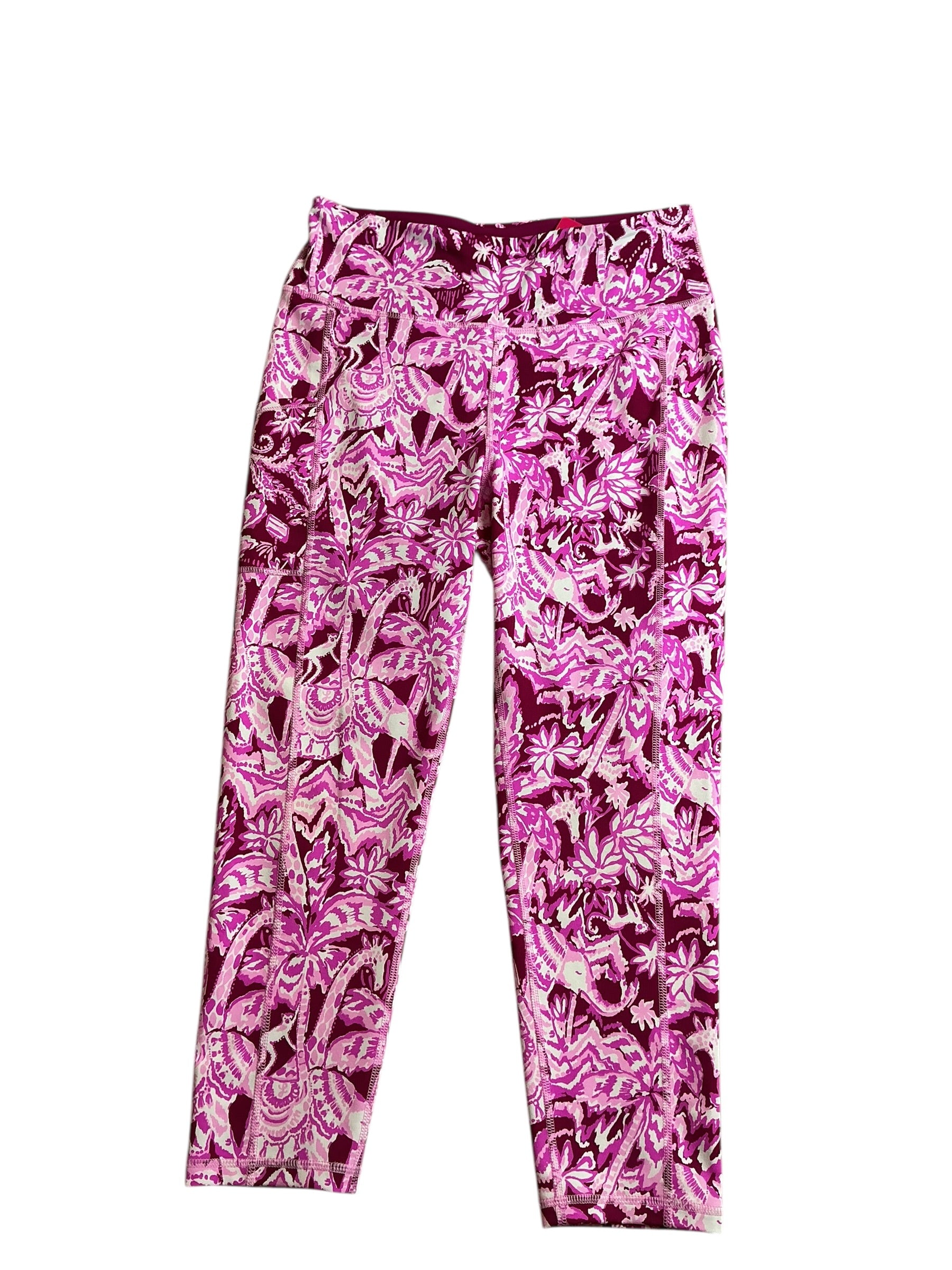 Lilly Pulitzer Luxletic Weekender High Rise Midi Legging Mulberry Wild Ride- Size L