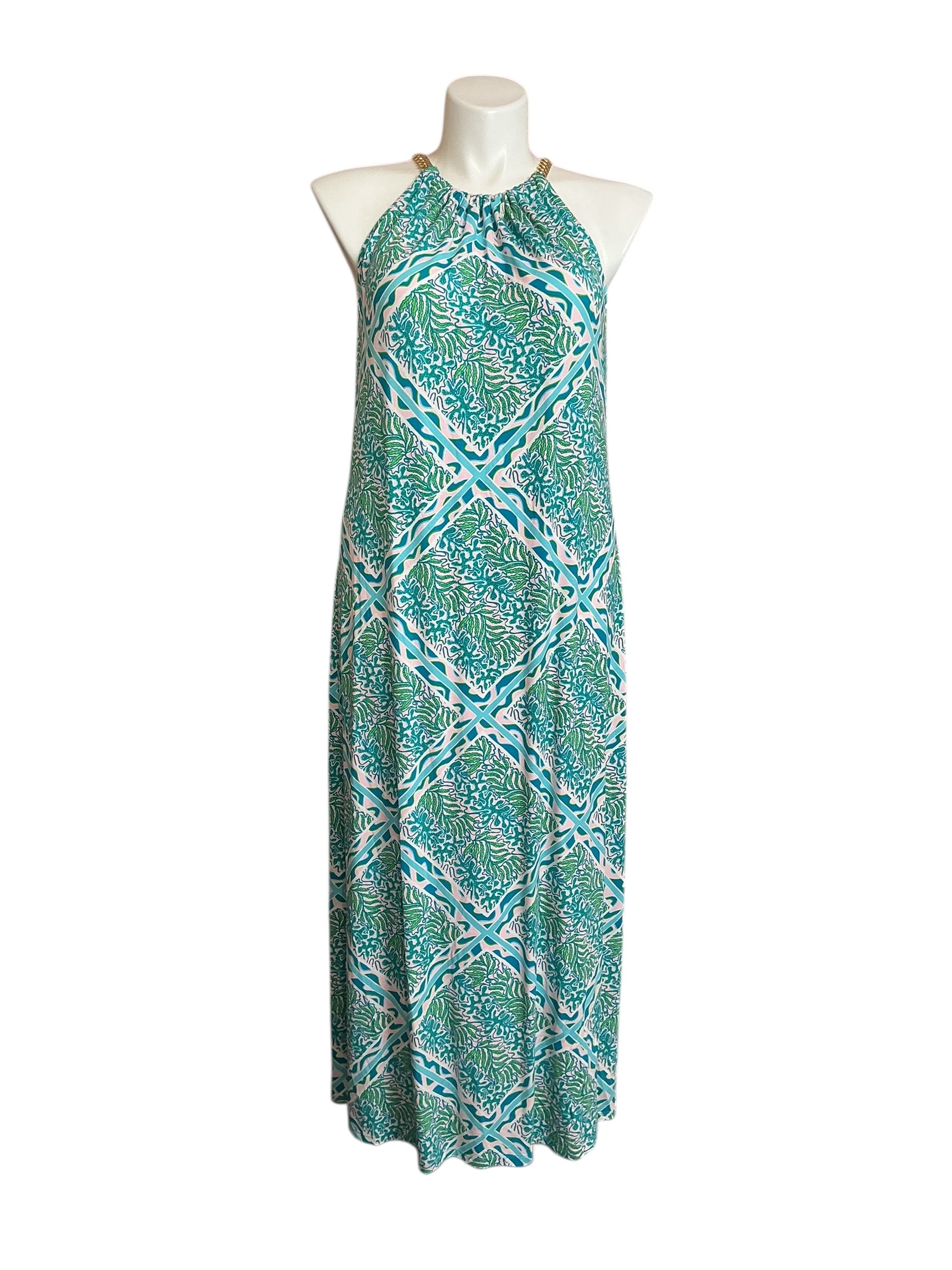 Lilly Pulitzer NWT Bingham Midi Dress - Prism Blue Good Greef Engineered- Size XL