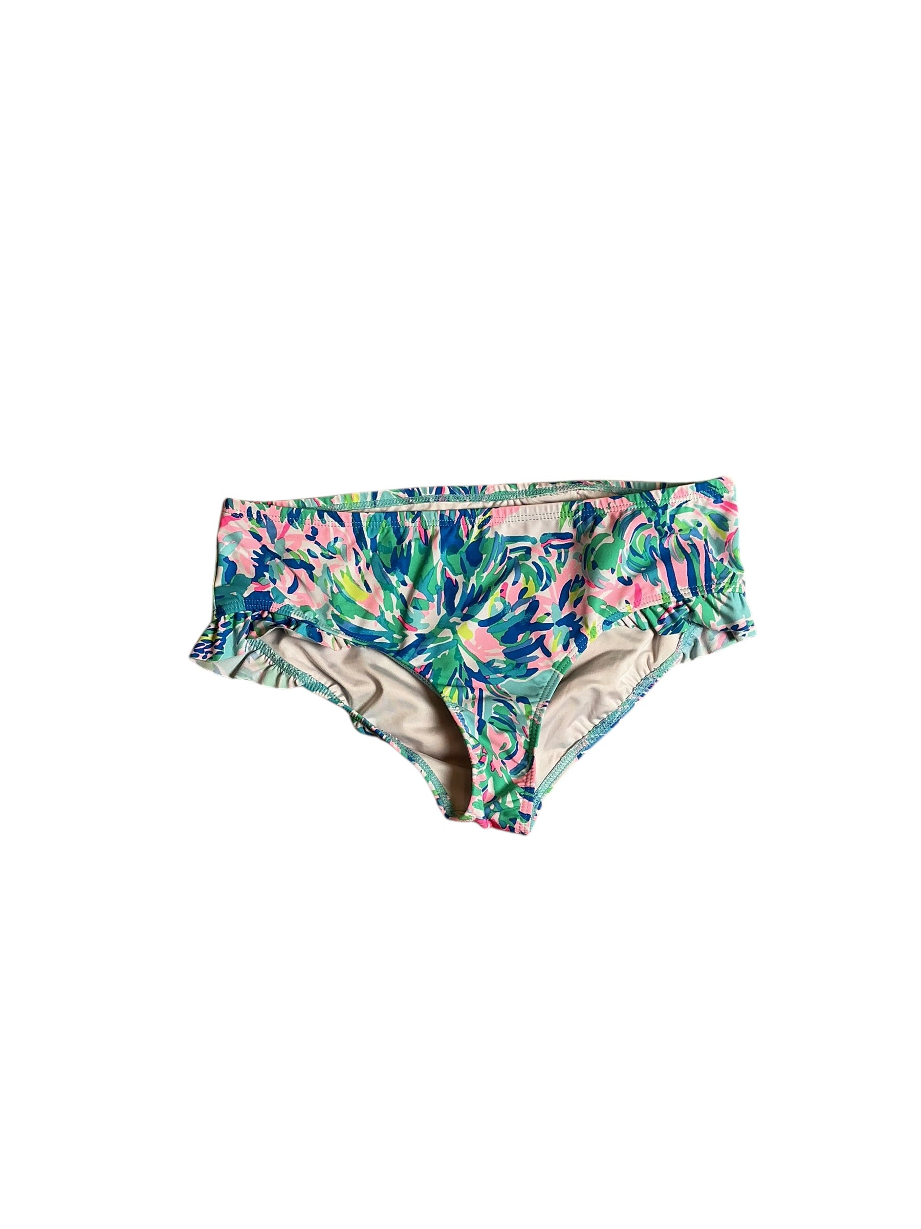 Lilly Pulitzer Lagoon Sarong Hipster Bottom - Crew Blue Kaleidoscope Coral - Size 12