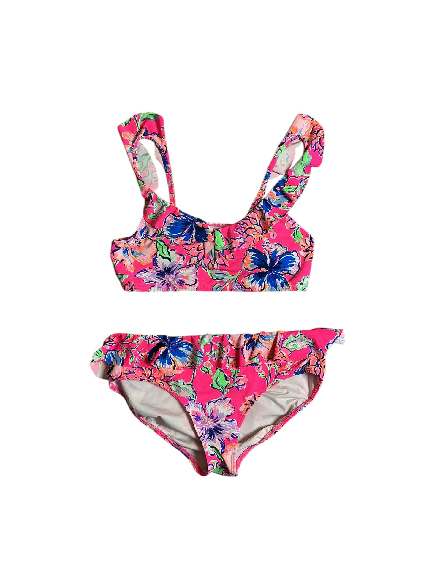 Lilly Pulitzer Kasme Bikini UPF - Pink Isle Last Bud Not Least - Size 14