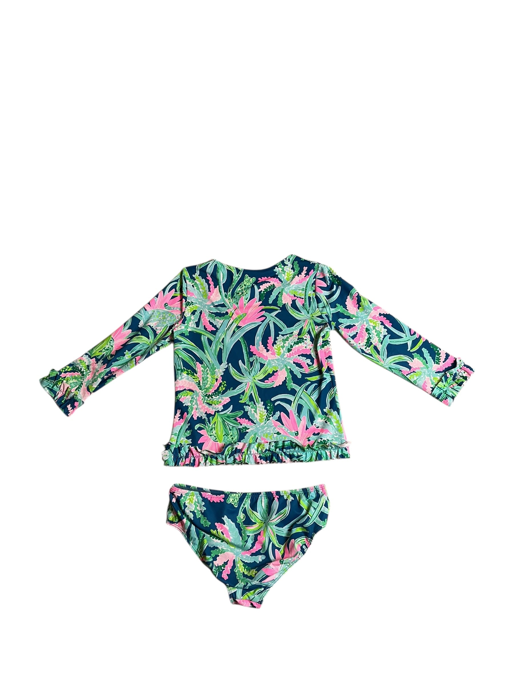 Lilly Pulitzer Margo UPF 50+ Rashguard - Macaw Blue Sweet Escape - Size 12