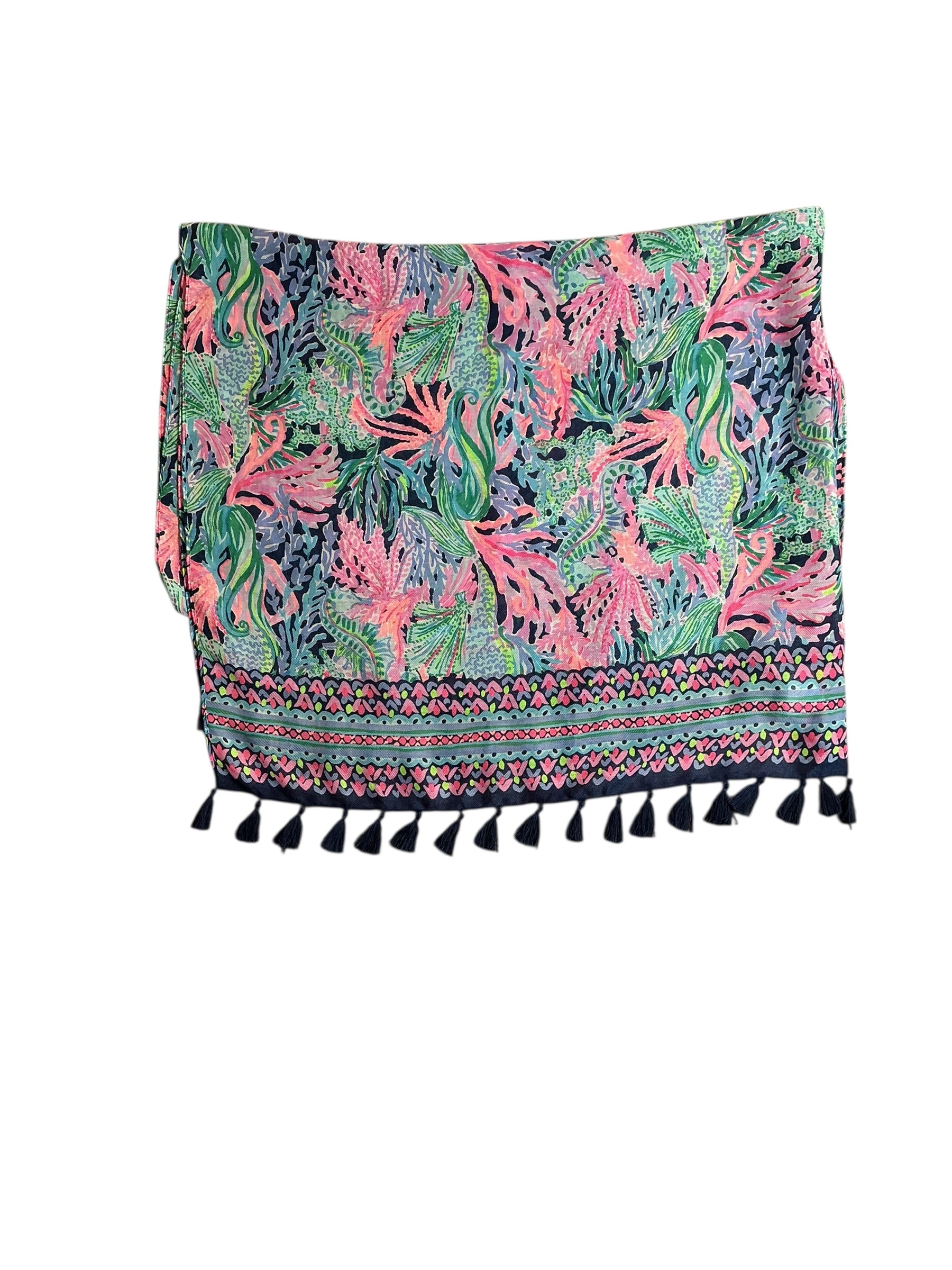 Lilly Pulitzer NWT Resort Scarf - High Tide Navy Bringing Mermaid Back Engineered