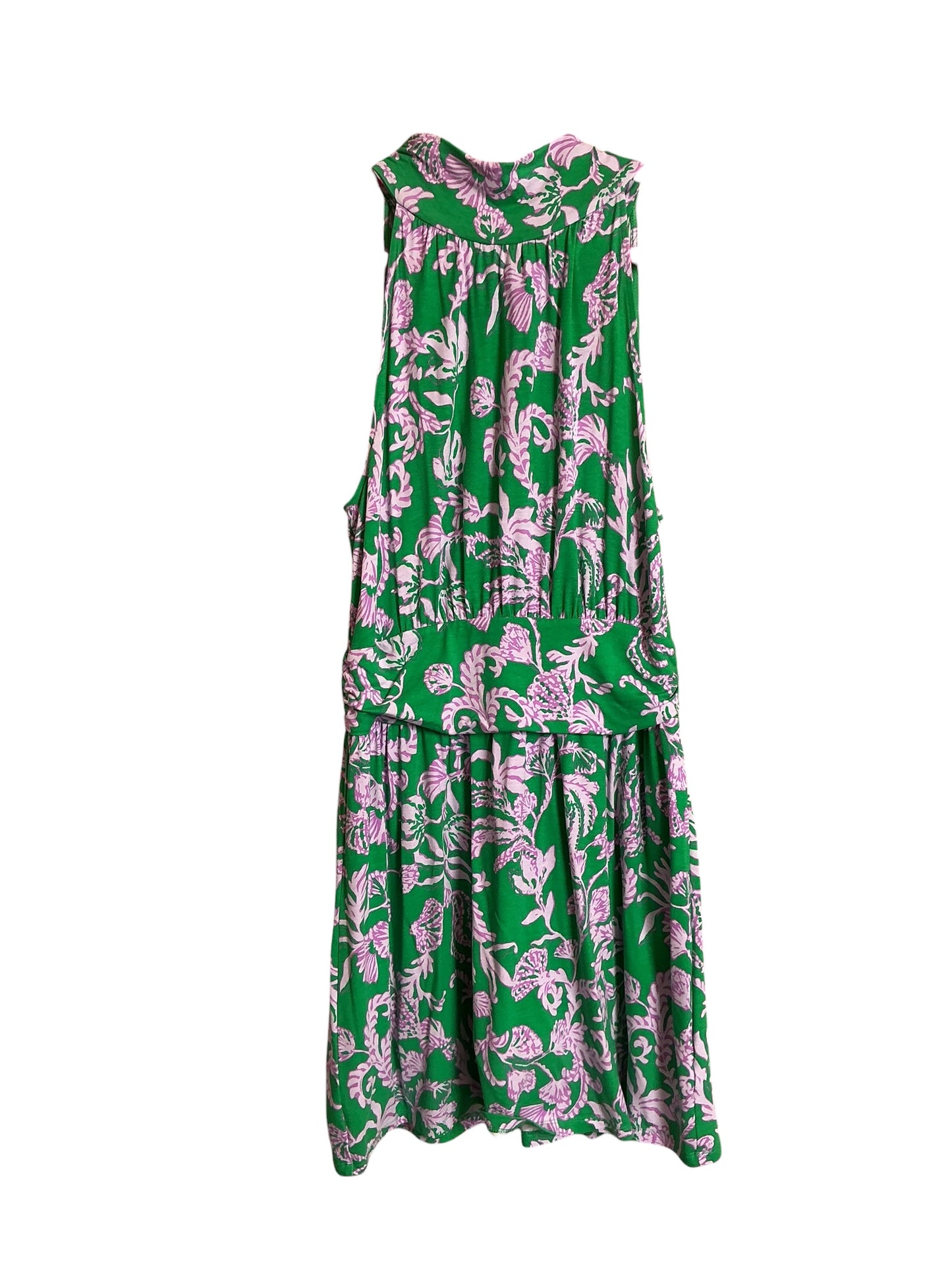 Lilly Pulitzer Wyota Skirted Romper - Brazilian Green Salty Sandbar - Size L
