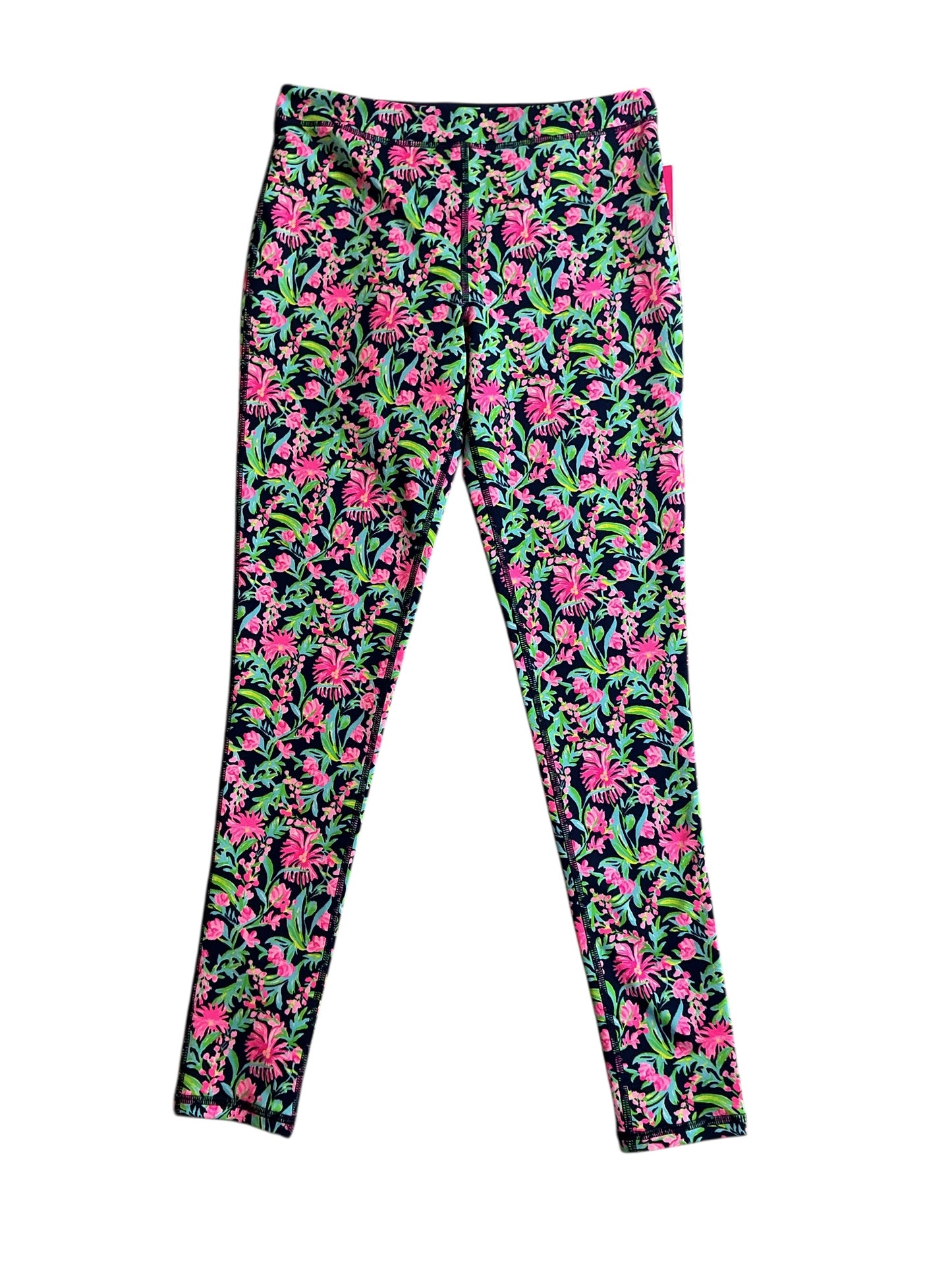 Lilly Pulitzer Girls Mini Weekender Legging Low Tide Navy Garden Variety - Size XL