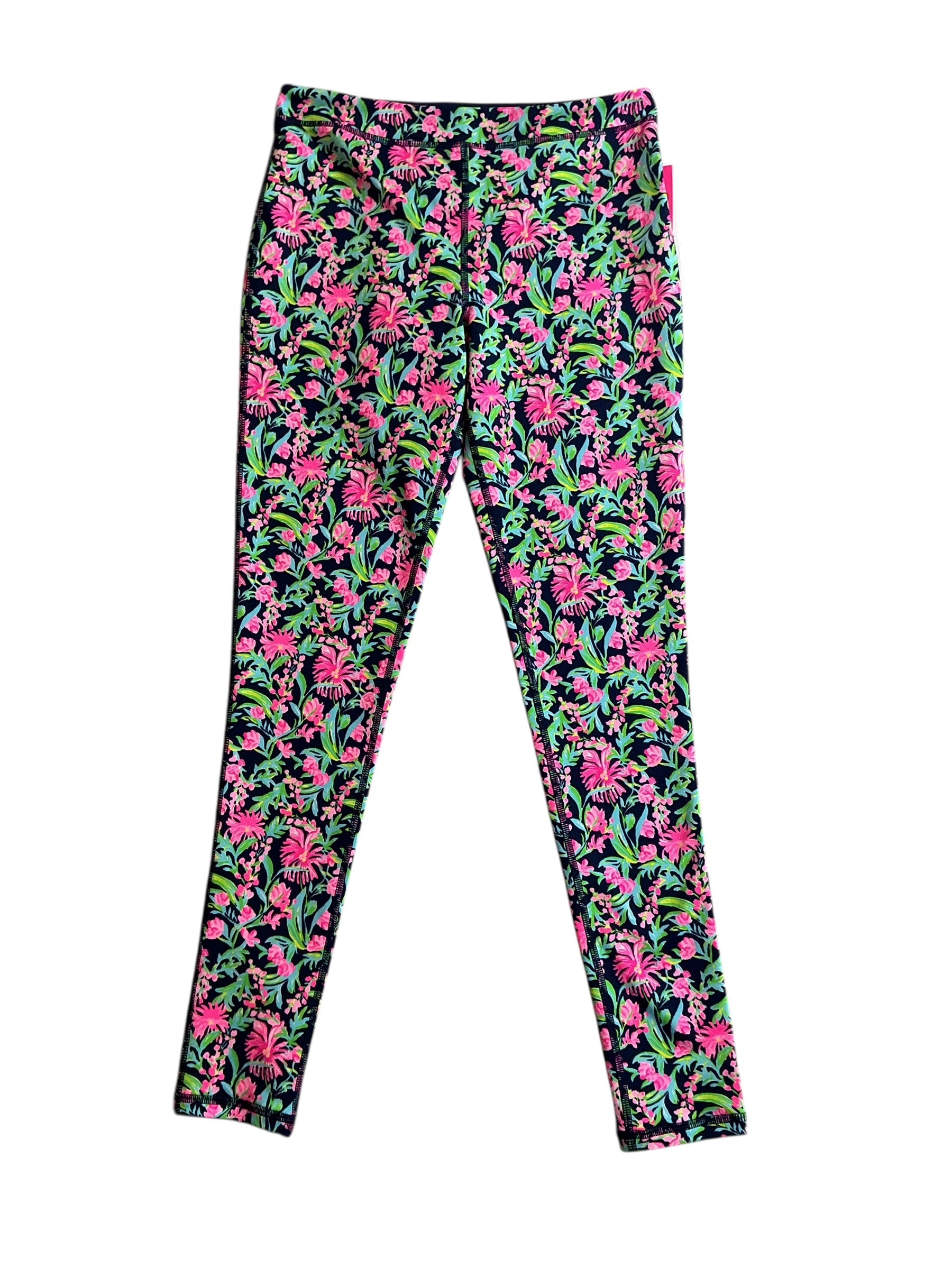 Lilly Pulitzer Girls Mini Weekender Legging Low Tide Navy Garden Variety - Size XL