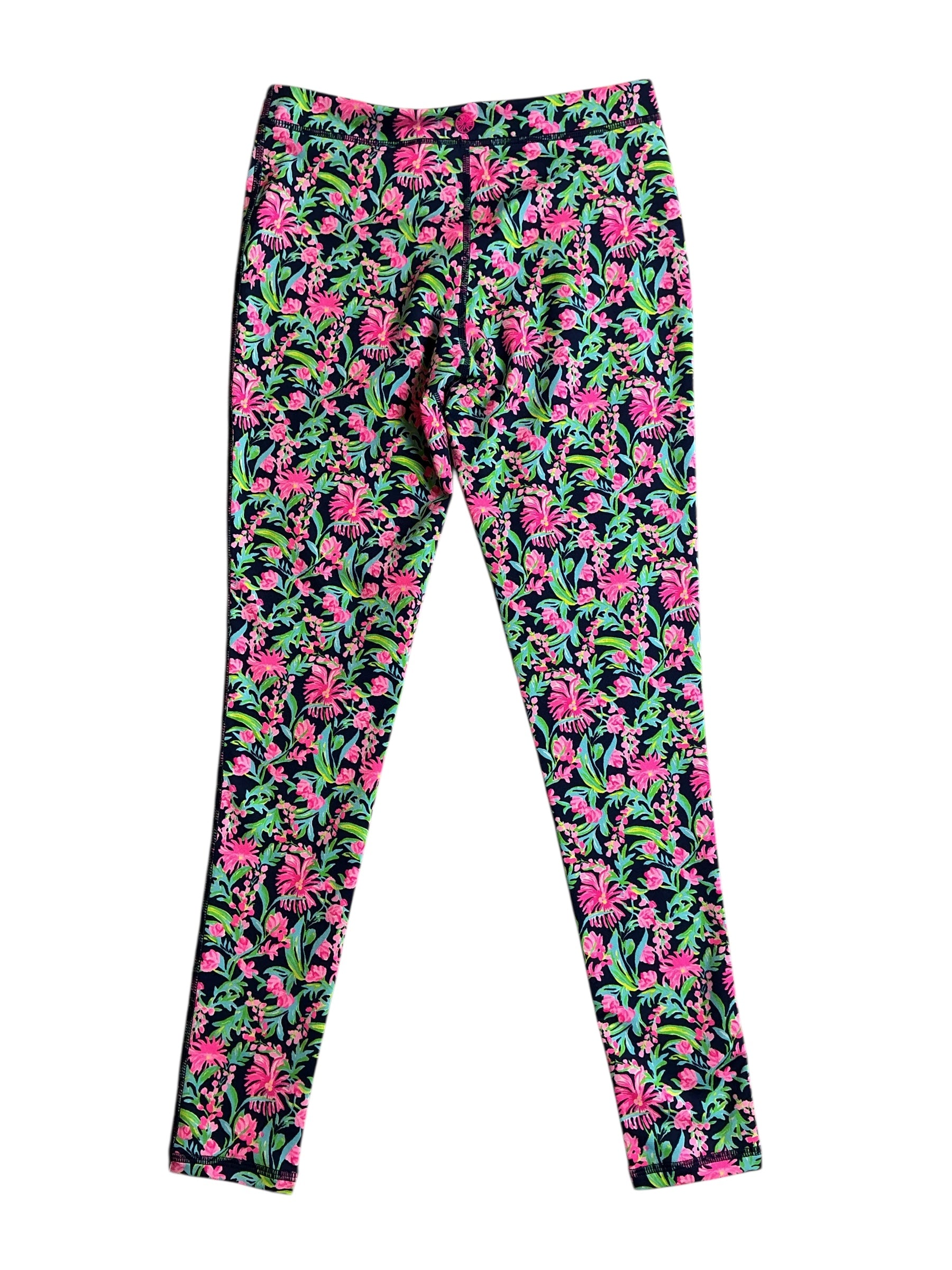 Lilly Pulitzer Girls Mini Weekender Legging Low Tide Navy Garden Variety - Size XL