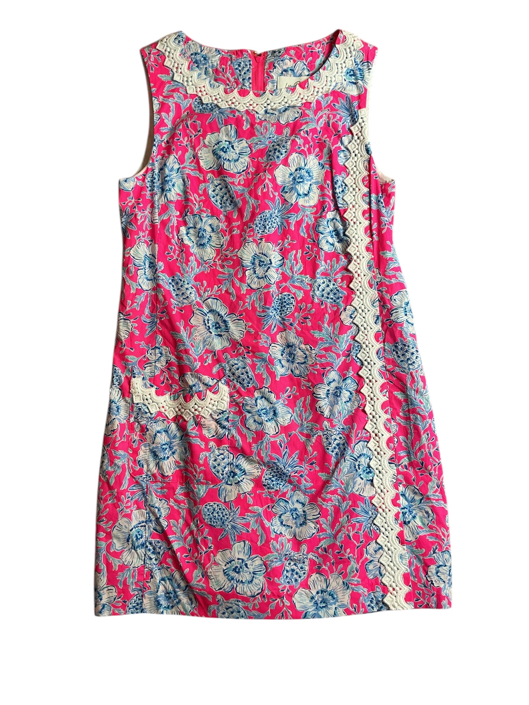 Lilly Pulitzer NWT Ginge Shift Romper Roxie Pink Wave N Sea - Size 8