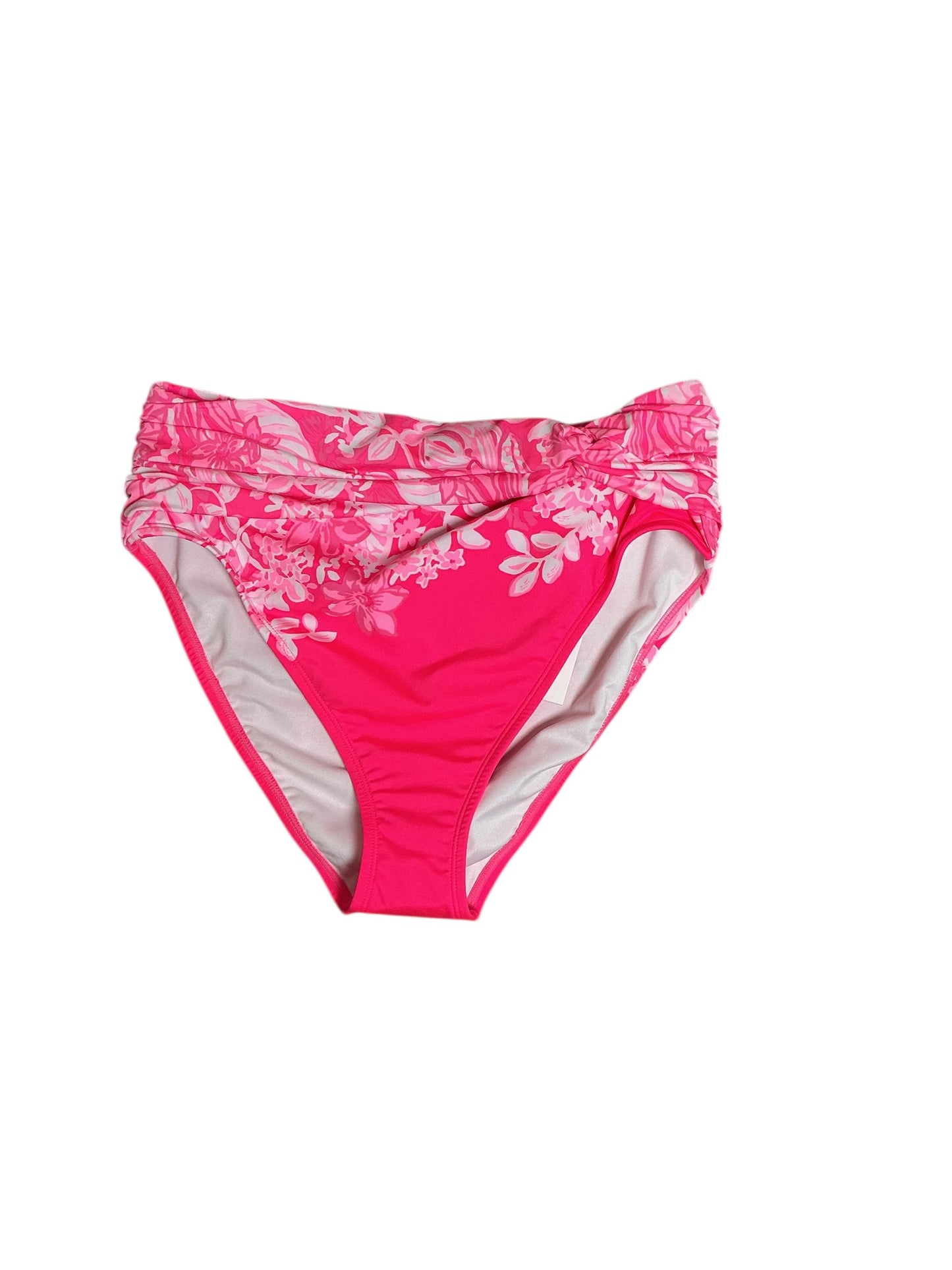 Lilly Pulitzer NWT Yarrow High Waisted Bottom Roxie Pink Shadow Dancer Engineered Bikini Bottom - Size 10