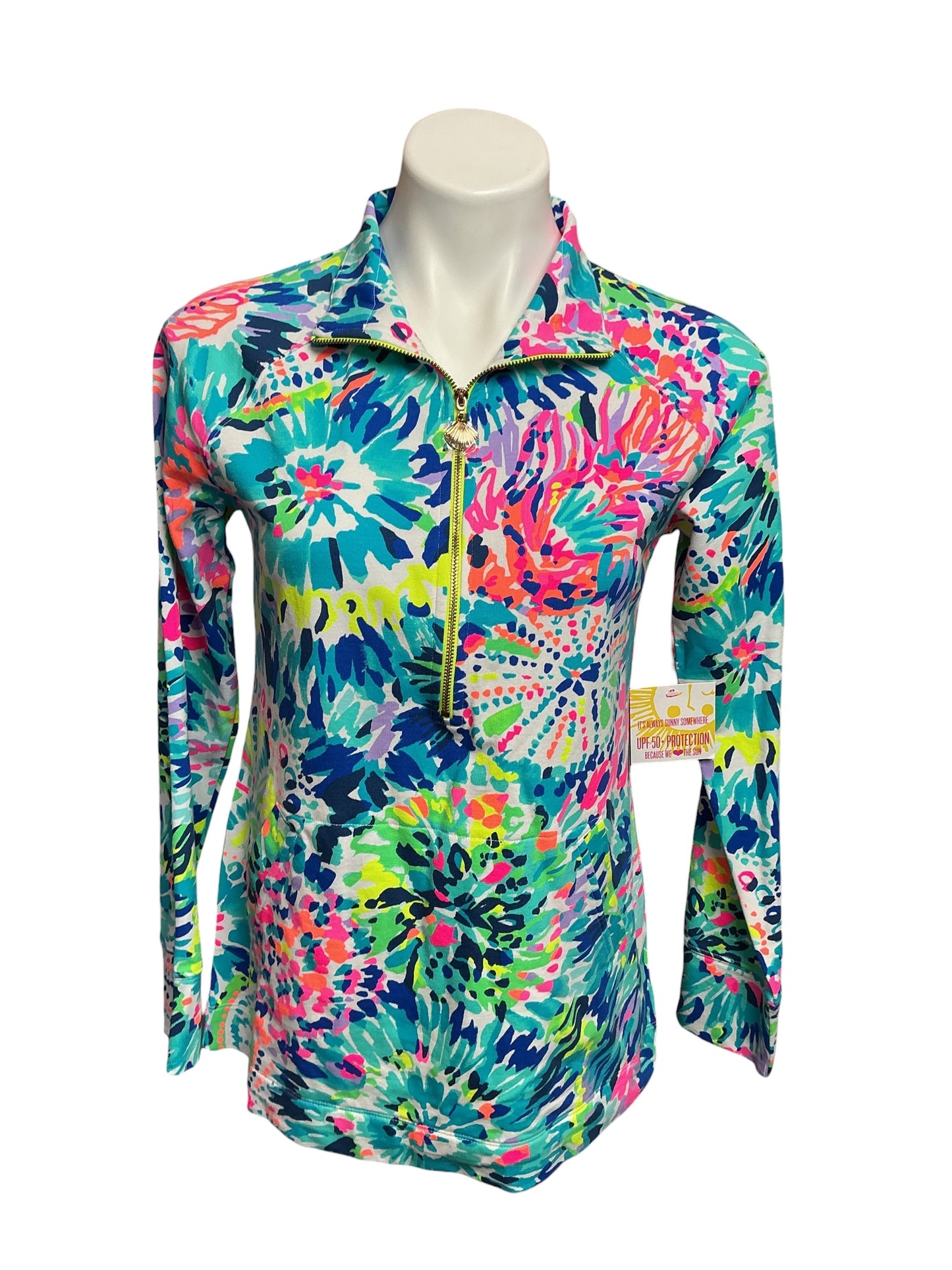 Lilly Pulitzer NWT UPF 50+ Skipper Popover Multi Dive In - Size S
