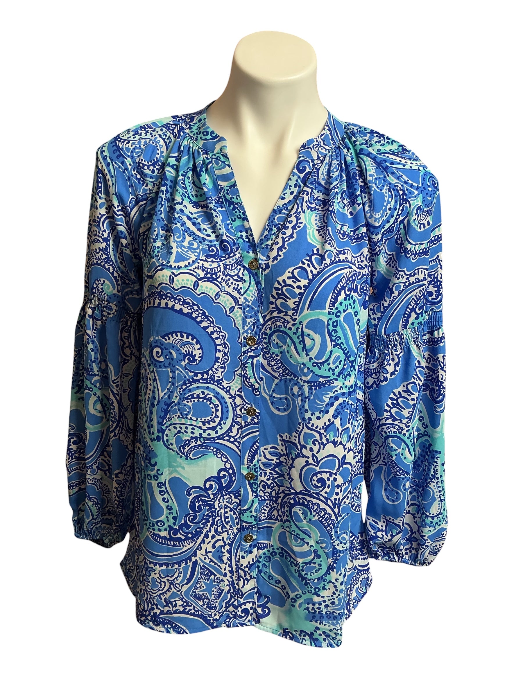 Lilly Pulitzer NWT Anela Top Coastal Blue - Size XS