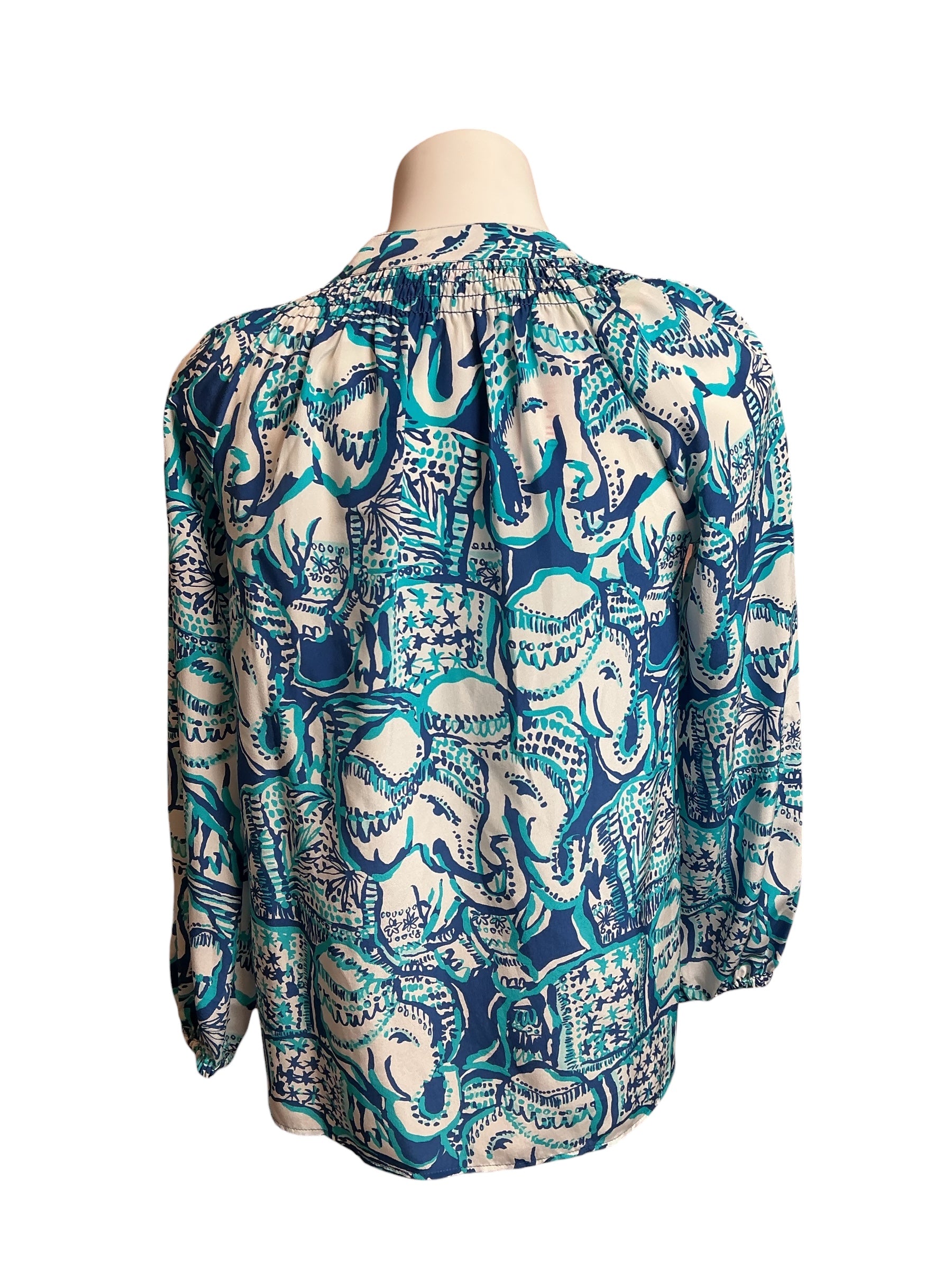 Lilly Pulitzer NWT Elsa Top Indigo Keep On Trunkin - Size XS