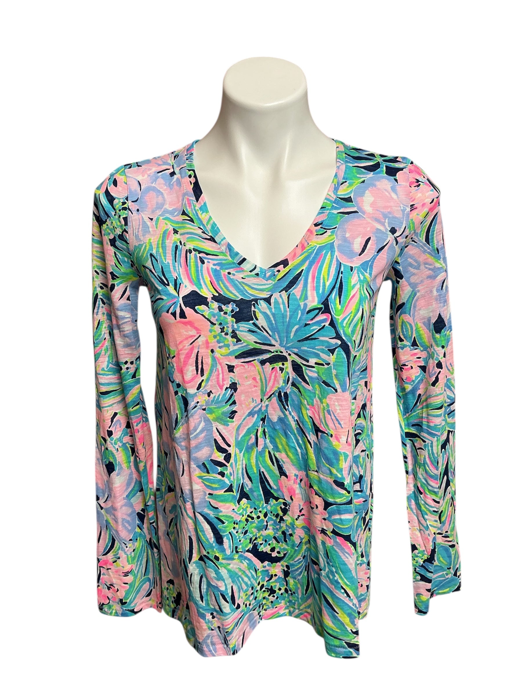 Lilly Pulitzer NWT Etta Long Sleeve Top Multi Bermudaful - Size XS