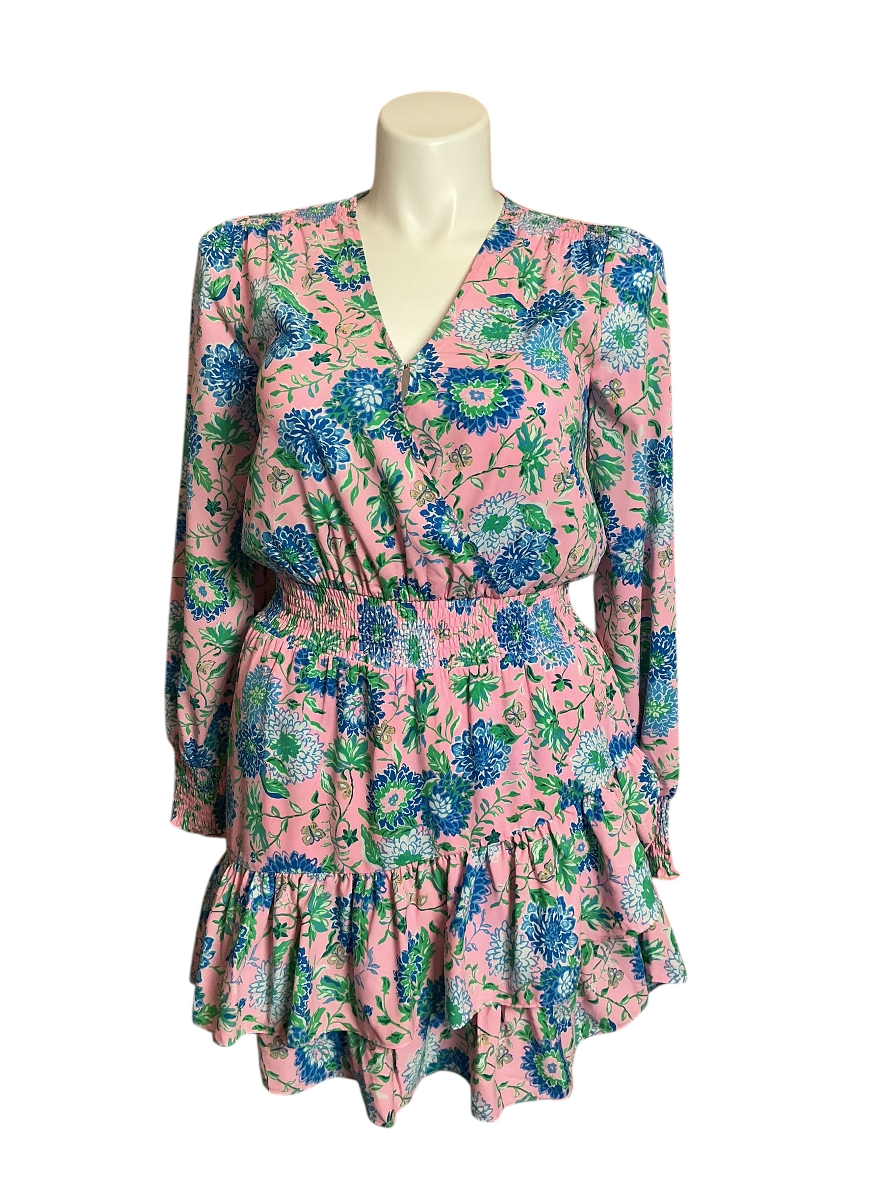 Lilly Pulitzer NWT Cristiana Long Sleeve Stretch Dress Conch Shell Pink Rumor Has It - Size 6